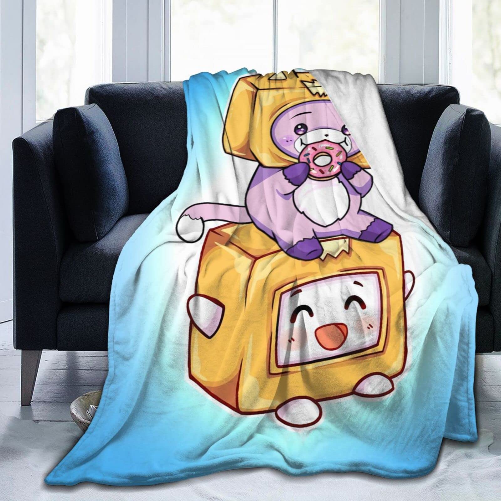 Soft Flannel Fleece Blanket - Lightweight Micro Velvet Anime Bed Blanket 60