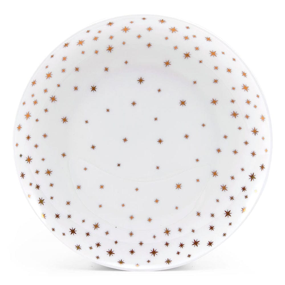 Millie Gold 10.5 Inch Dinner Plates - Set of 4 Elegant Porcelain Plates for Formal Dining, Wedding Registry & Holiday Entertaining