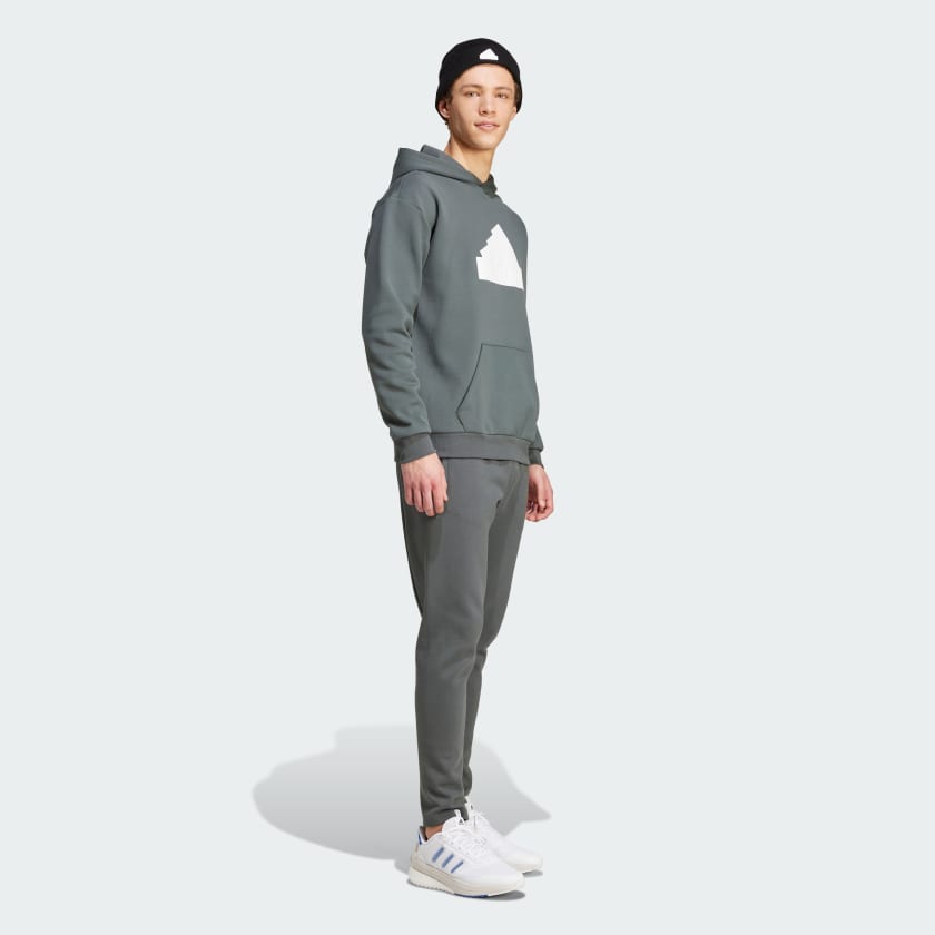 Adidas Men's Future Icons Badge of Sport Ivy/White Hoodie - Stylish & Comfortable Pullover for Casual Wear, Gym, and Outdoor Activities