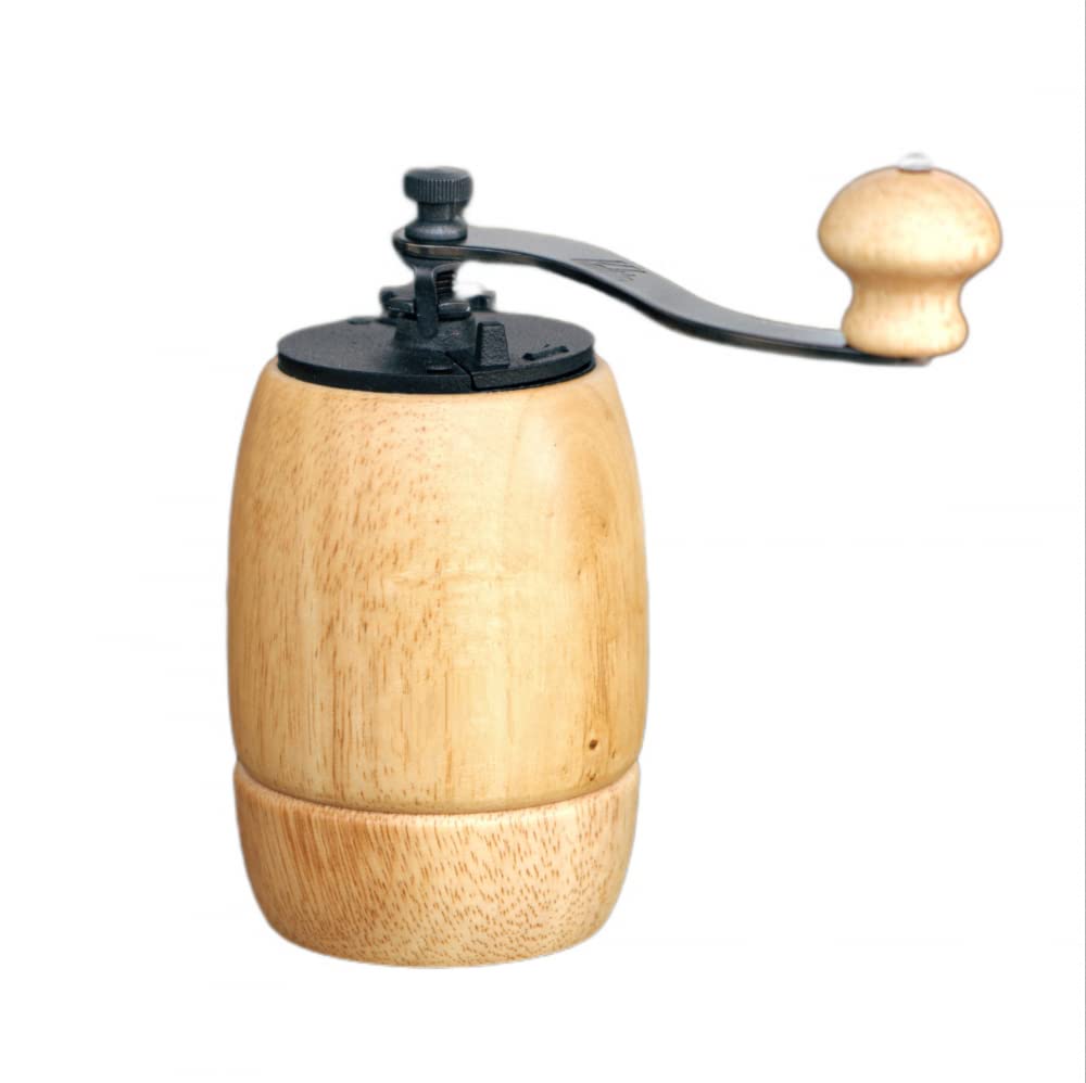 Premium LPY Hand-Cranked Coffee Grinder - Retro Solid Wood Manual Coffee Mill with Cast Iron Grinding Core, Portable for Home, Office & Outdoor Camping (Brown) - Perfect for Fresh Coffee Brewing, Travel & Gifts