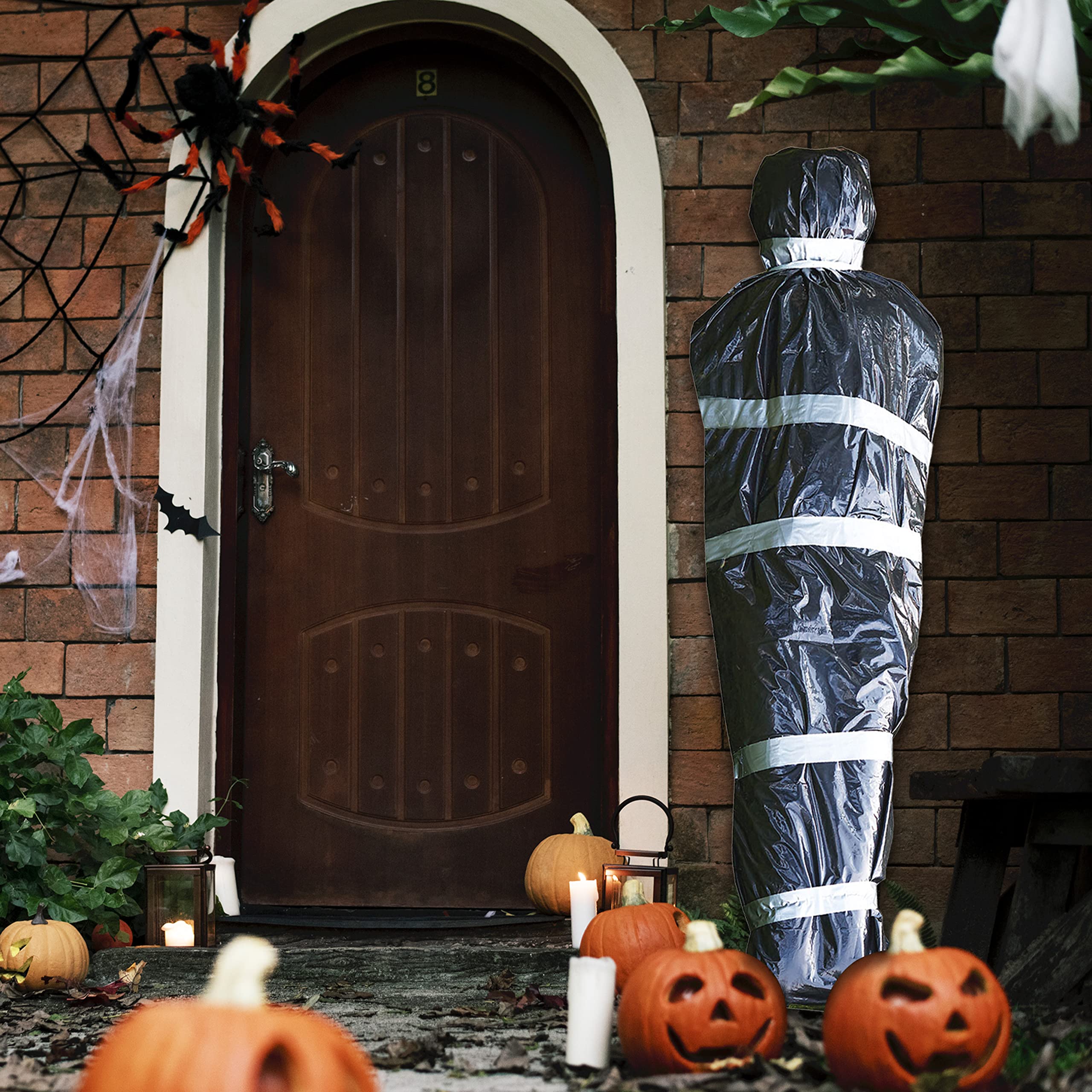 Halloween Inflatable Dead Body Bag Decoration - Crime Scene Fake Corpse Prop with Duct Tape for Outdoor Haunted House & Scary Party Decorations - Includes Air Pump | Perfect for Halloween Yard Displays, Spooky Parties & Haunted Attractions
