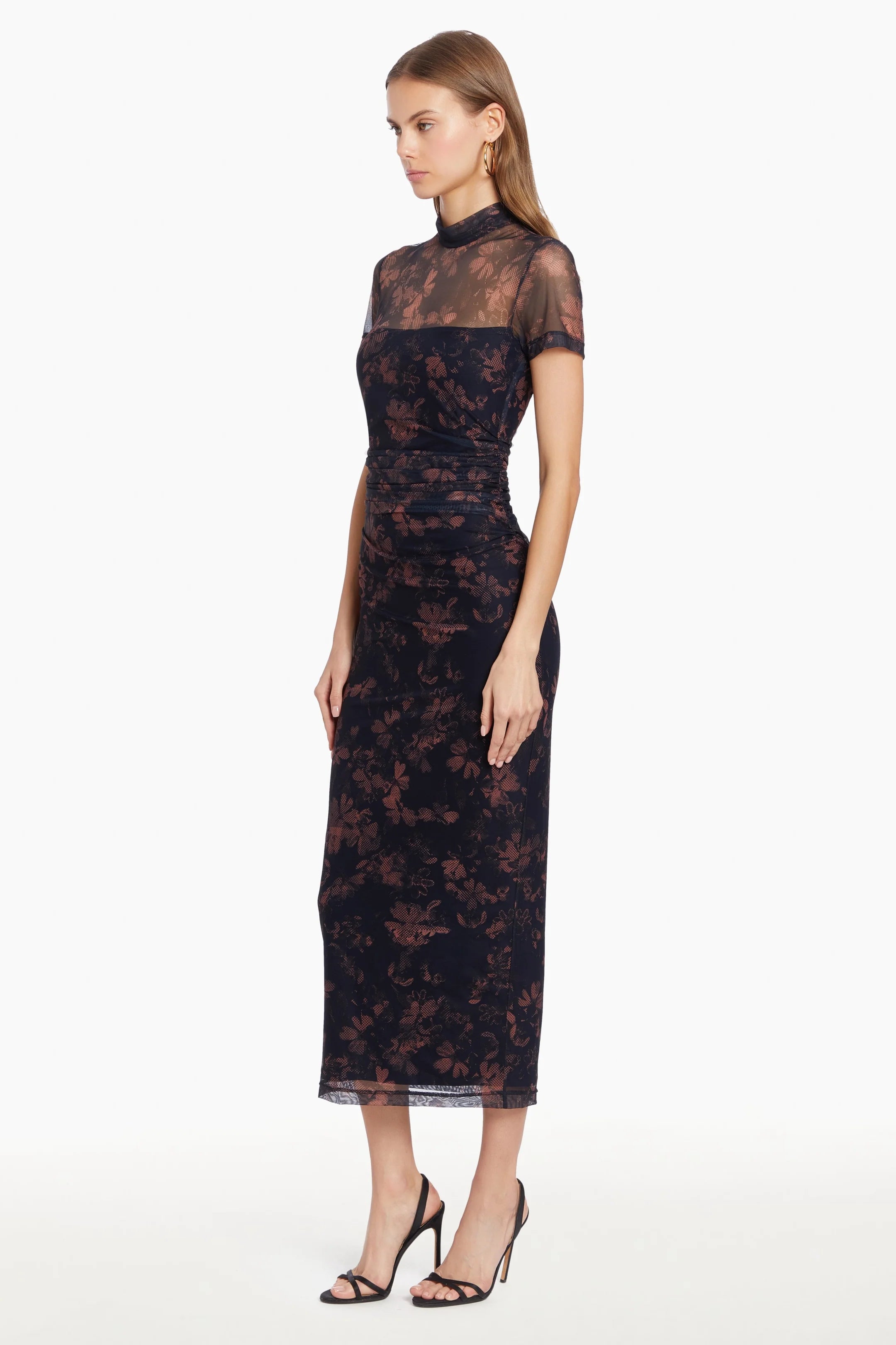 Dominique Dress - Elegant Harvest Print Floral Maxi Dress for Women | Perfect for Fall Weddings, Parties & Special Occasions