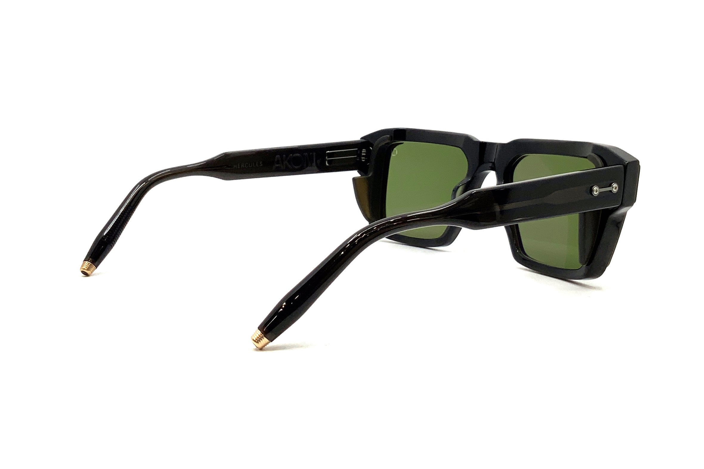 Akoni Hercules Black Crystal Sunglasses with Side Shield - Stylish UV Protection for Outdoor Sports & Driving