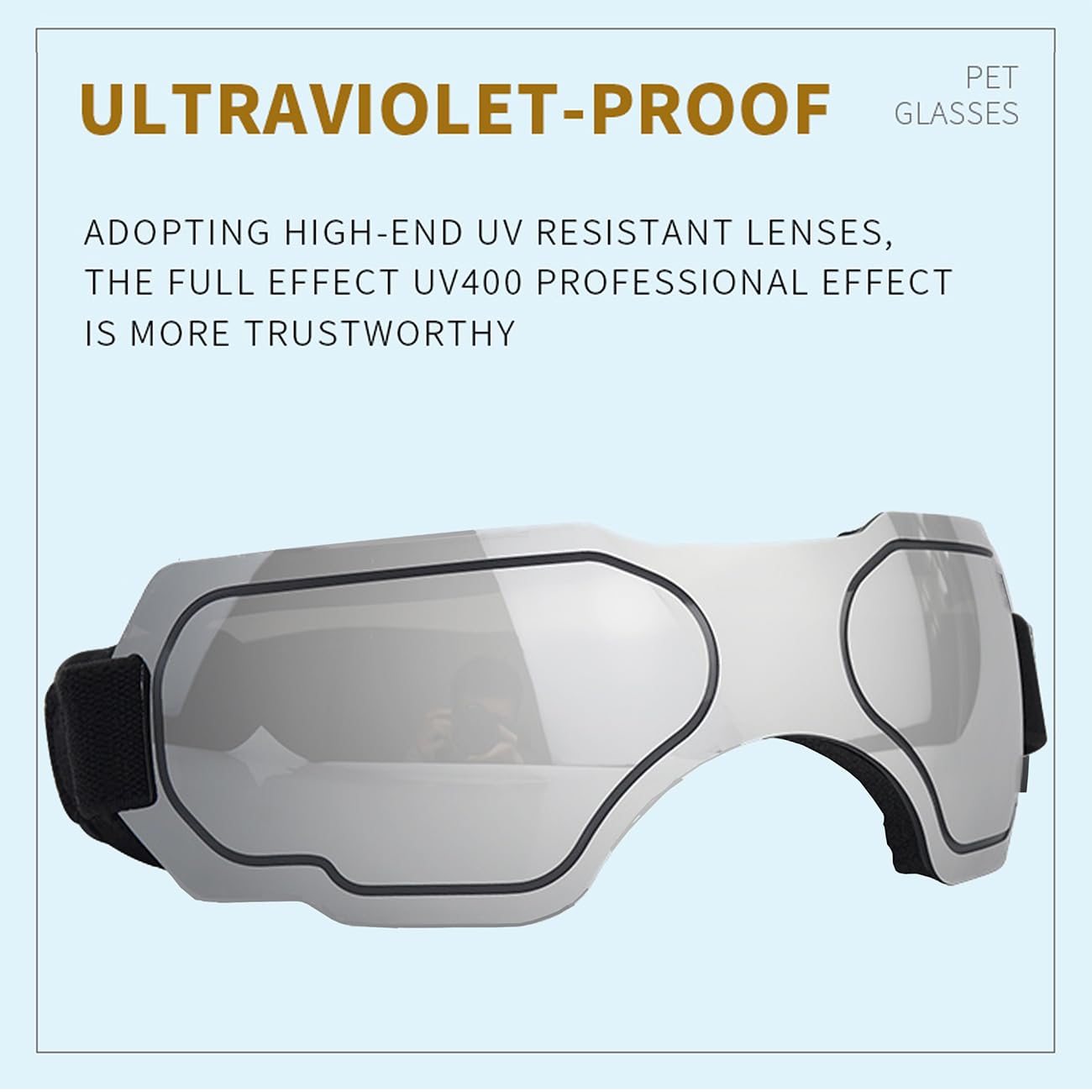 UV Protection Dog Goggles for Medium Dogs - Adjustable Strap, Windproof & Snowproof Pet Sunglasses - Eye Protection for Hiking, Running, Beach & Outdoor Adventures