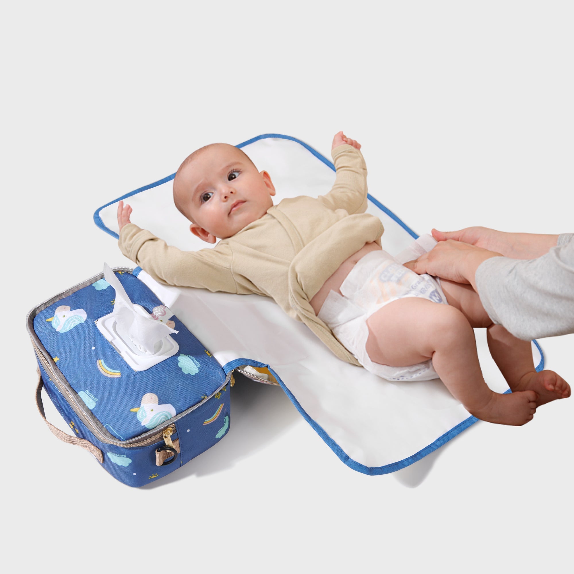 Portable Diaper Changing Bag - Waterproof Baby Diaper Organizer with Insulated Pocket for On-The-Go Parents | Perfect for Travel, Park & Shopping Trips