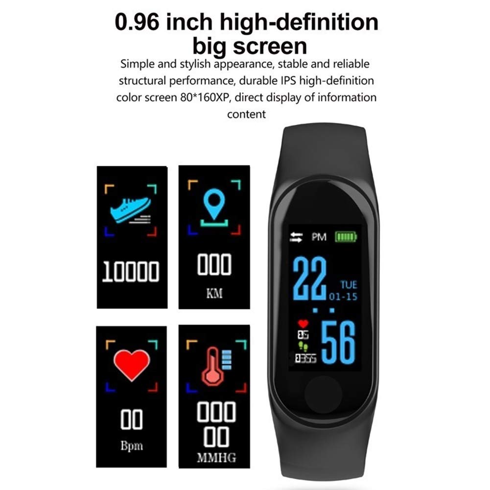 Waterproof IP68 Fitness Bracelet with Color Screen - Smartwatch for Men & Women, Step Counter, Call & SMS Notifications - Perfect for Running, Gym & Daily Activity Tracking