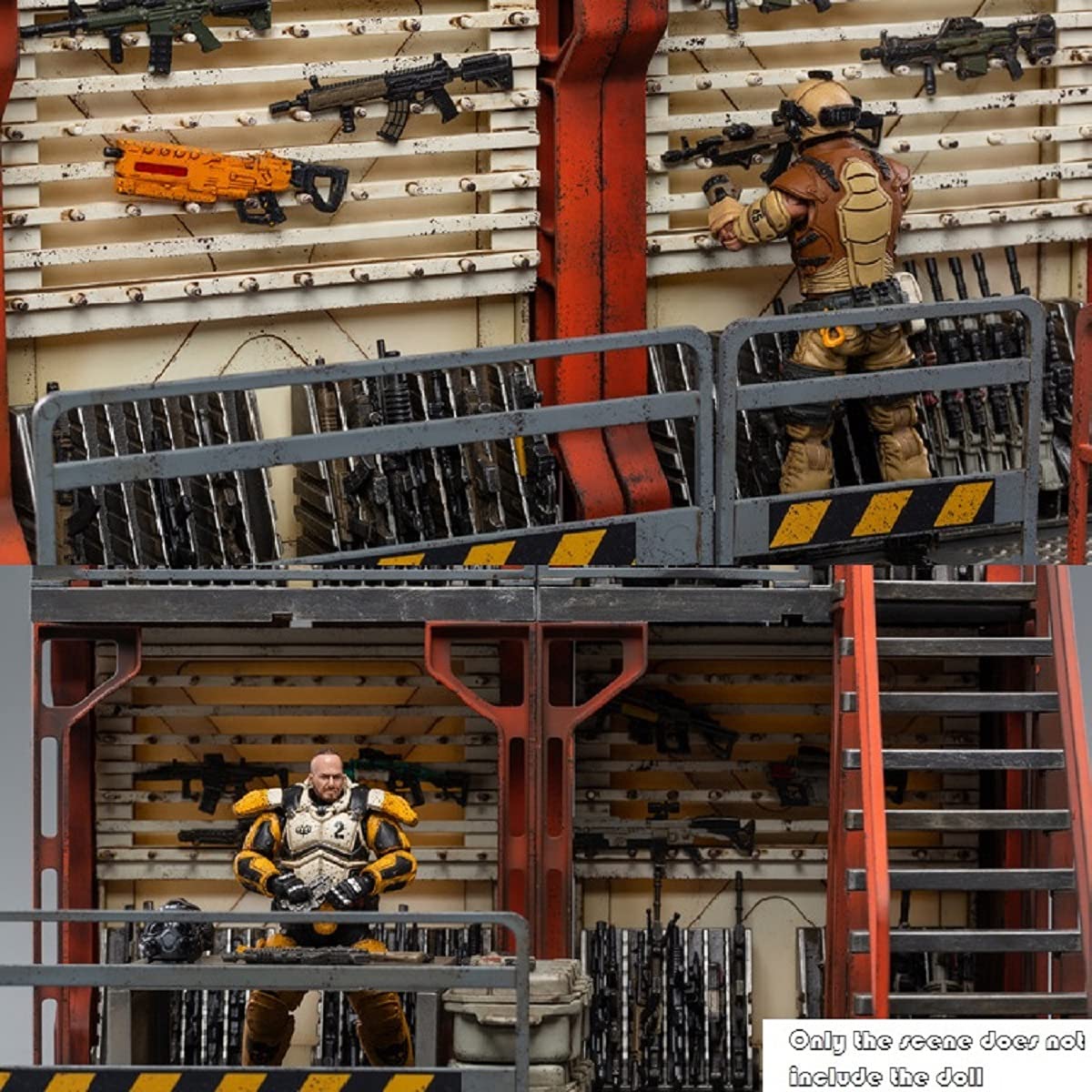Pipigirl 1/18 Scale Building Mecha Depot Armory Model - Display Platform for Soldier Action Figures, Perfect for Collectors & Diorama Scenes (Style 1) - No Figures or Vehicles Included | Ideal for Military Displays & Toy Photography