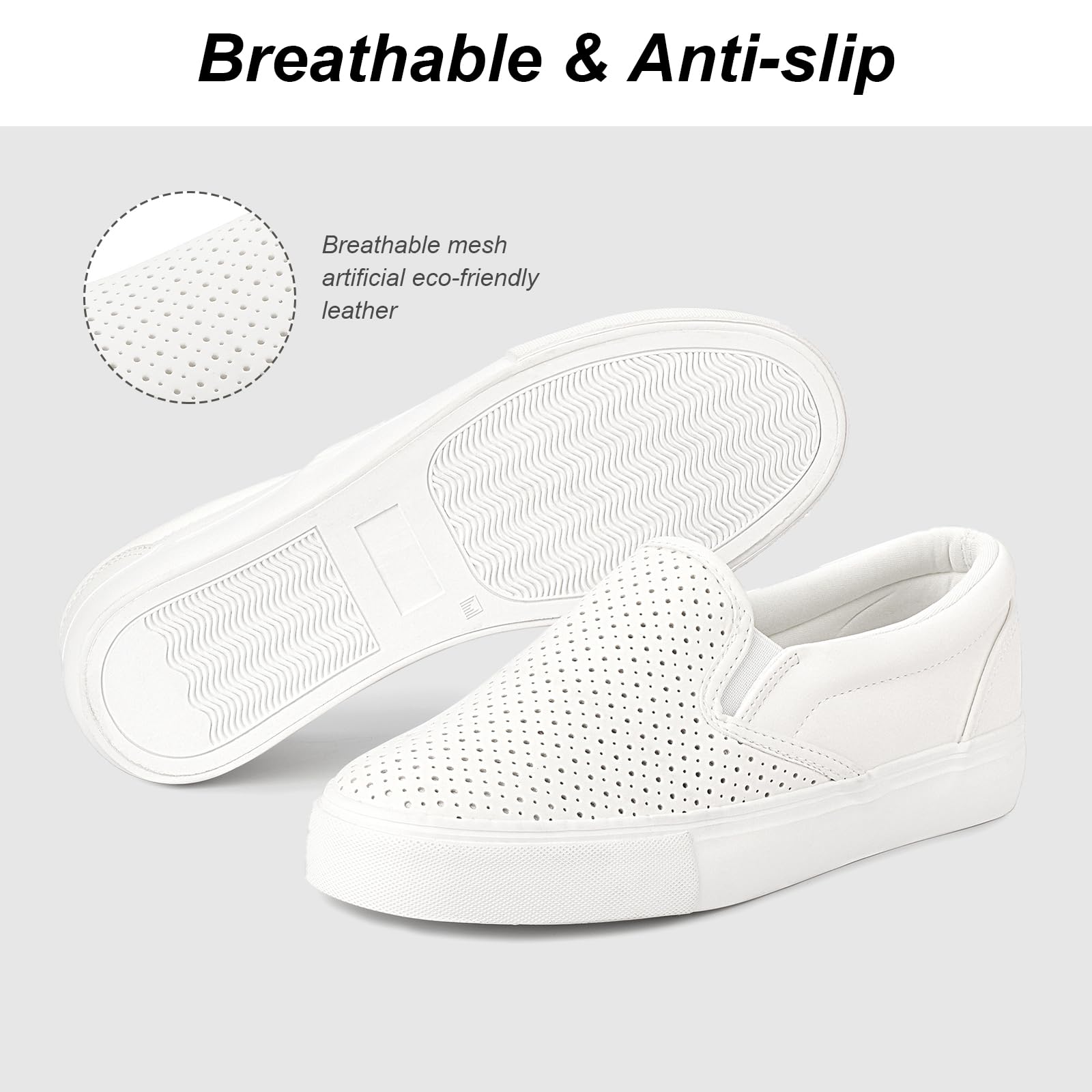 JENN ARDOR Women's Slip On Sneakers - Comfortable Memory Foam Loafers for Walking & Casual Wear | Fashionable Slip On Shoes for Women | Perfect for Work, Travel & Everyday Use