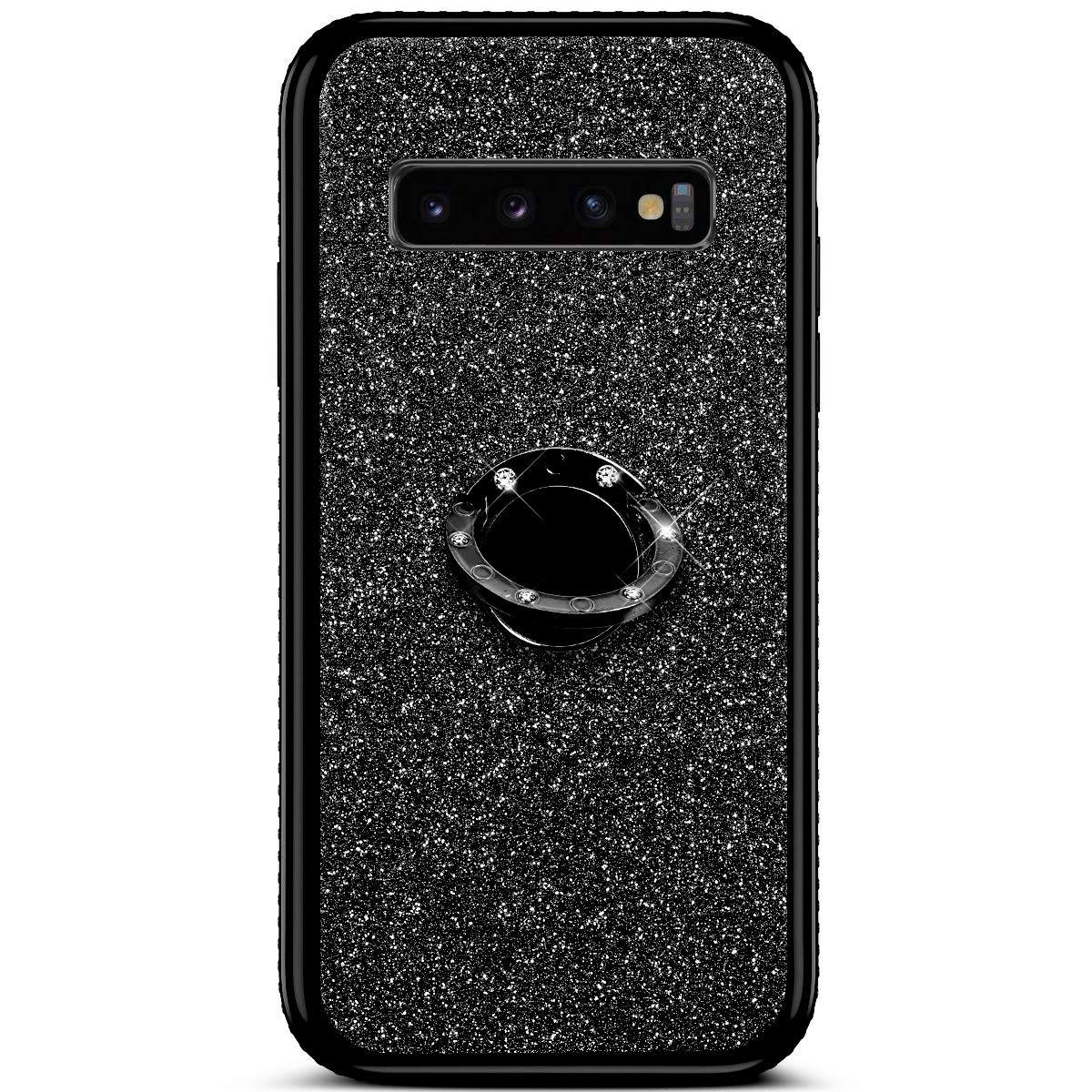 Sparkly Rhinestone Diamond Luxury Shockproof TPU Case for Samsung Galaxy S10 Plus - Crystal Bling Glitter Protective Cover with Ring Kickstand | Perfect for Parties, Weddings & Night Out Accessories