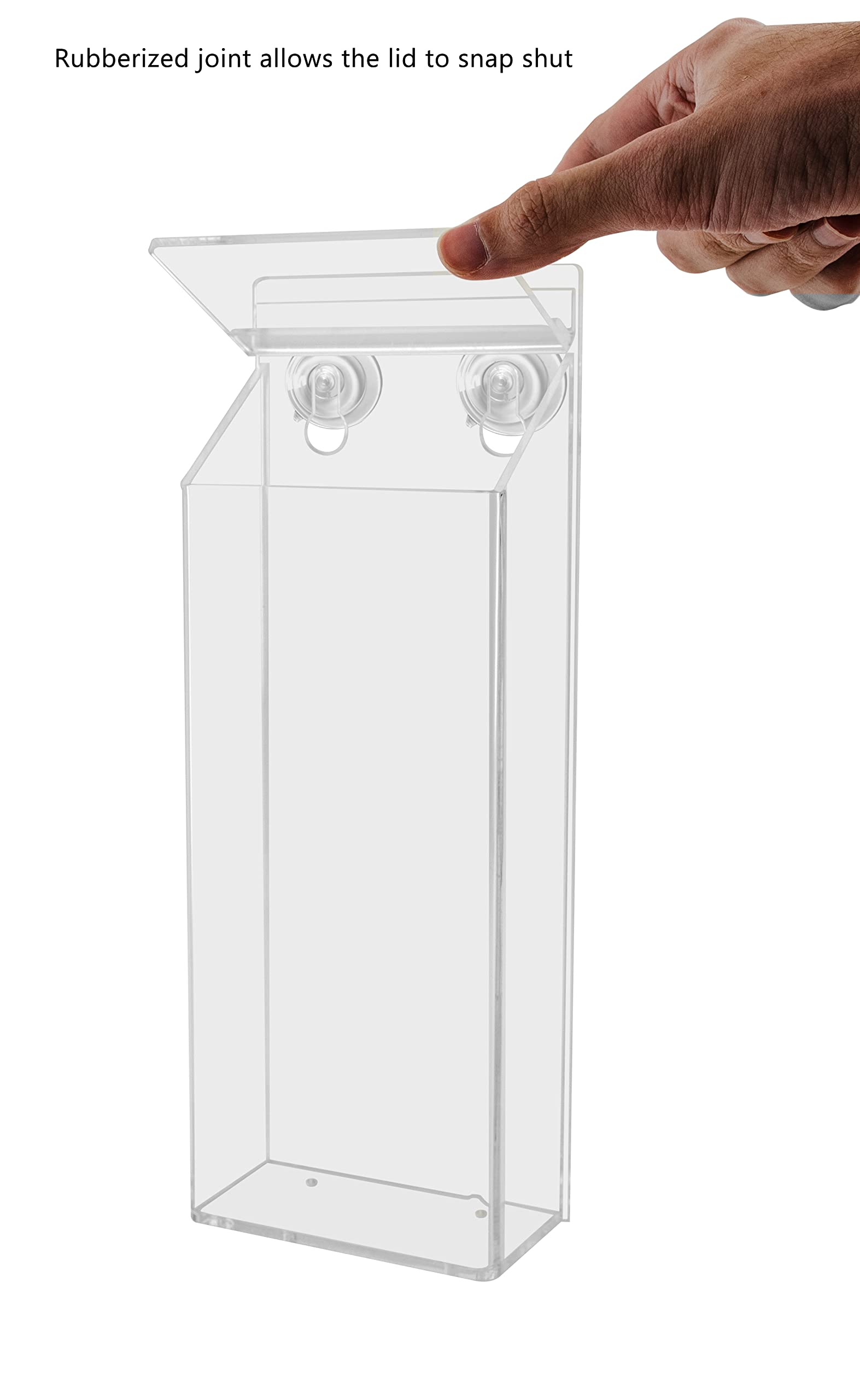 2 Pack Clear Acrylic Suction Cup Brochure Holders - Outdoor/Indoor Window & Glass Wall Mount for 4x9 Inch Rack Cards, Flyers & Handouts - Includes Take One Sticker - Perfect for Retail Stores, Restaurants, Trade Shows & Advertising Displays