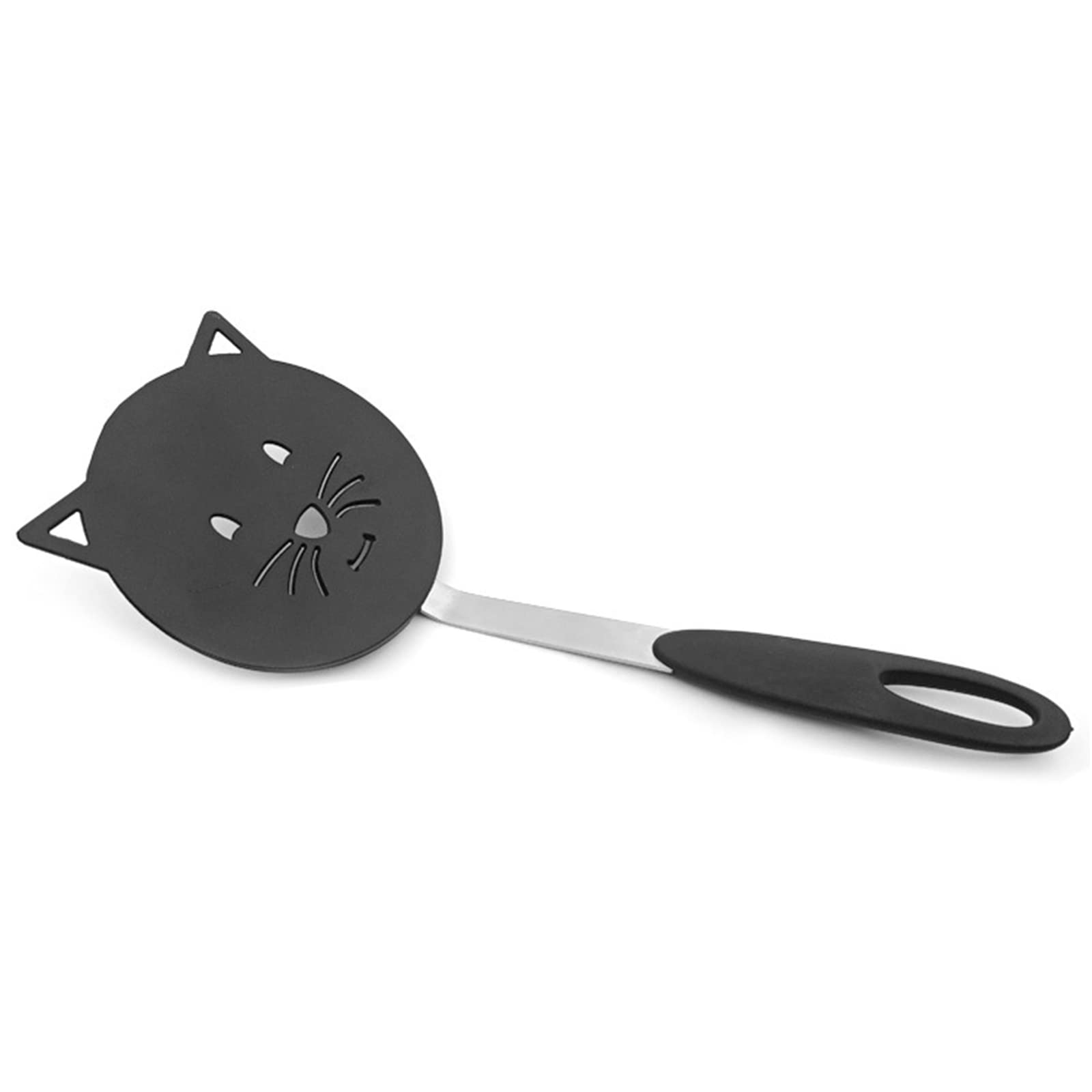 Heat-Resistant Nylon Turner Spatula with Cute Cat Shape - Safe for Non-Stick Cookware, Stainless Steel Bracket - Perfect for Cooking Eggs, Pancakes, Fried Rice & Fish - Ideal for Home Kitchen, Breakfast Making & Asian Cuisine