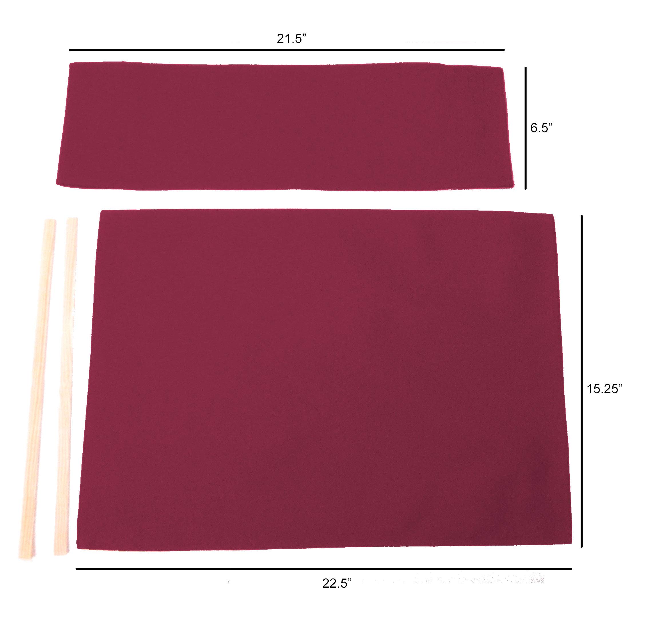 Director's Chair Replacement Cover Canvas - Flat Stick Design in Burgundy | Durable & Stylish for Outdoor Patio, Beach, and Camping Use
