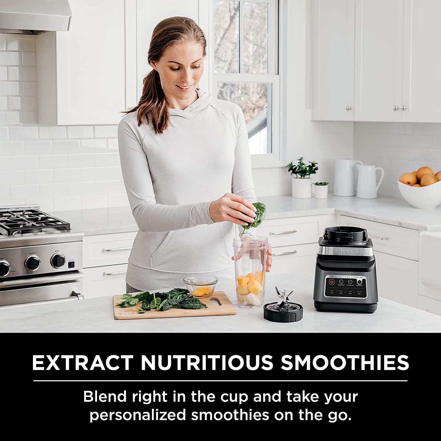 Ninja BN751 Professional Plus DUO Blender - 1400W High-Power Blender with 3 Auto-IQ Programs for Smoothies, Frozen Drinks & Nutrient Extraction - Includes 72oz Crushing Pitcher & 2x 24oz Travel Cups - Perfect for Home Kitchen, Smoothie Bars & Healthy Meal Prep (Black)