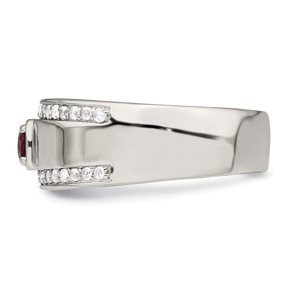 Men's 925 Sterling Silver African Ruby & White Topaz Ring - Elegant Fine Jewelry for Men, Perfect Gift for Husband, Boyfriend, Anniversary - Ideal for Weddings, Date Nights & Special Occasions