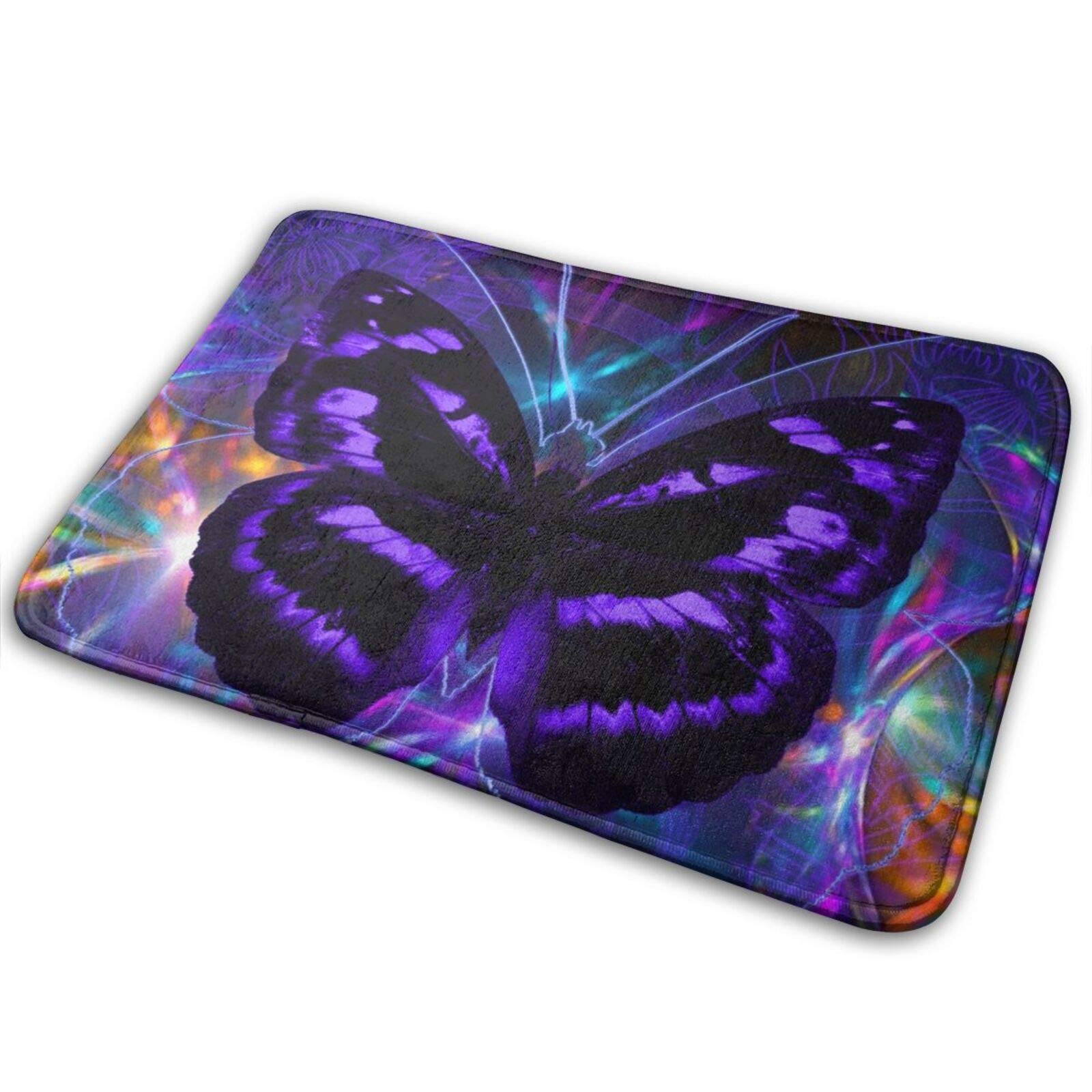 **Purple Butterfly Memory Foam Bath Mat – Ultra Soft, Non-Slip & Super Absorbent – 15.7