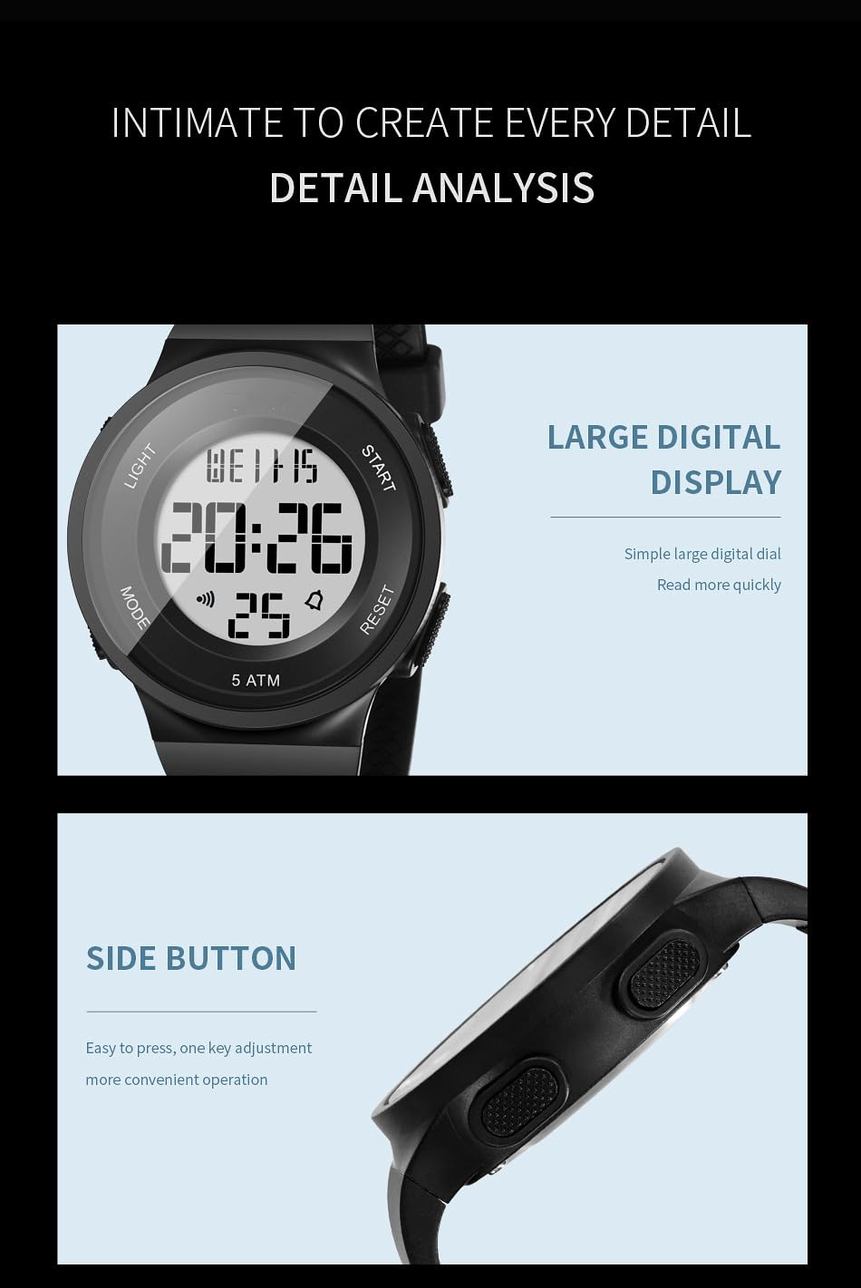 Women's LED Digital Sports Watch - Waterproof 5Bar, Alarm Clock, Silicone Strap for Outdoor Running, Gym & Daily Wear | Fashionable & Functional Timepiece