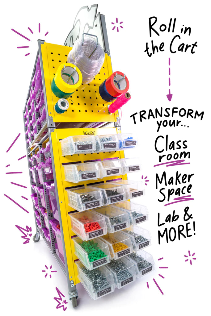 Maker Cart 2.0: Ultimate STEM & STEAM Mobile Activity Cart for Classroom, Makerspace & Homeschool Learning - Perfect for Science Projects & Hands-On Education
