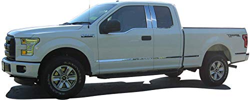 BRIGHTT-QA563272 Stainless Steel Pillar Trim 4Pc Set for 2017-2020 Ford Super Duty - Durable Exterior Accessory for Truck Customization & Protection
