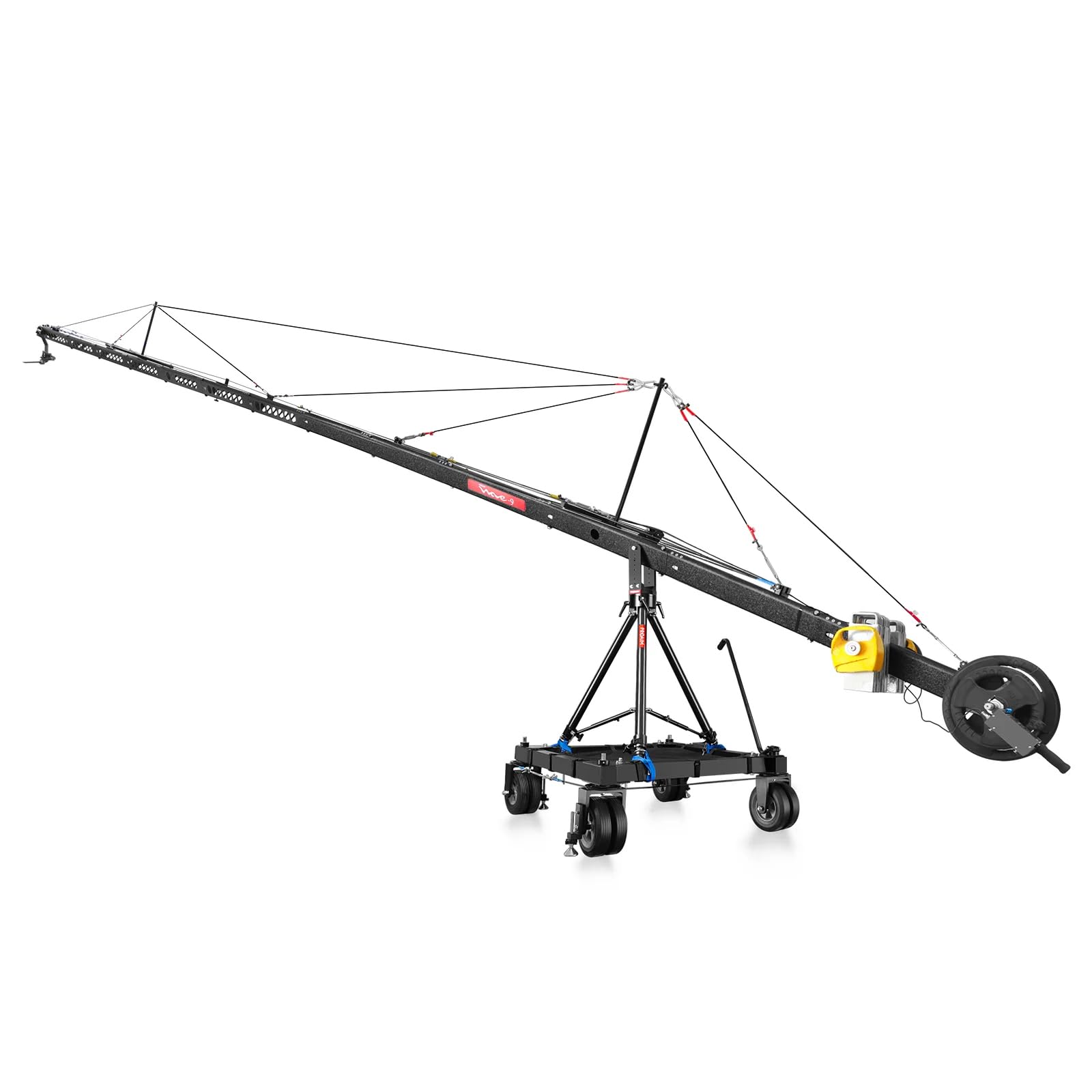 PROAIM 40ft Jumbo Film Production Package - Heavy-Duty Stand, Motorized Dolly & 3-Axis Pan Tilt Head for Professional Filmmakers (21kg/46lb Payload) - Perfect for Movie Sets, Commercial Shoots & Studio Productions (P-W9P40-JM)