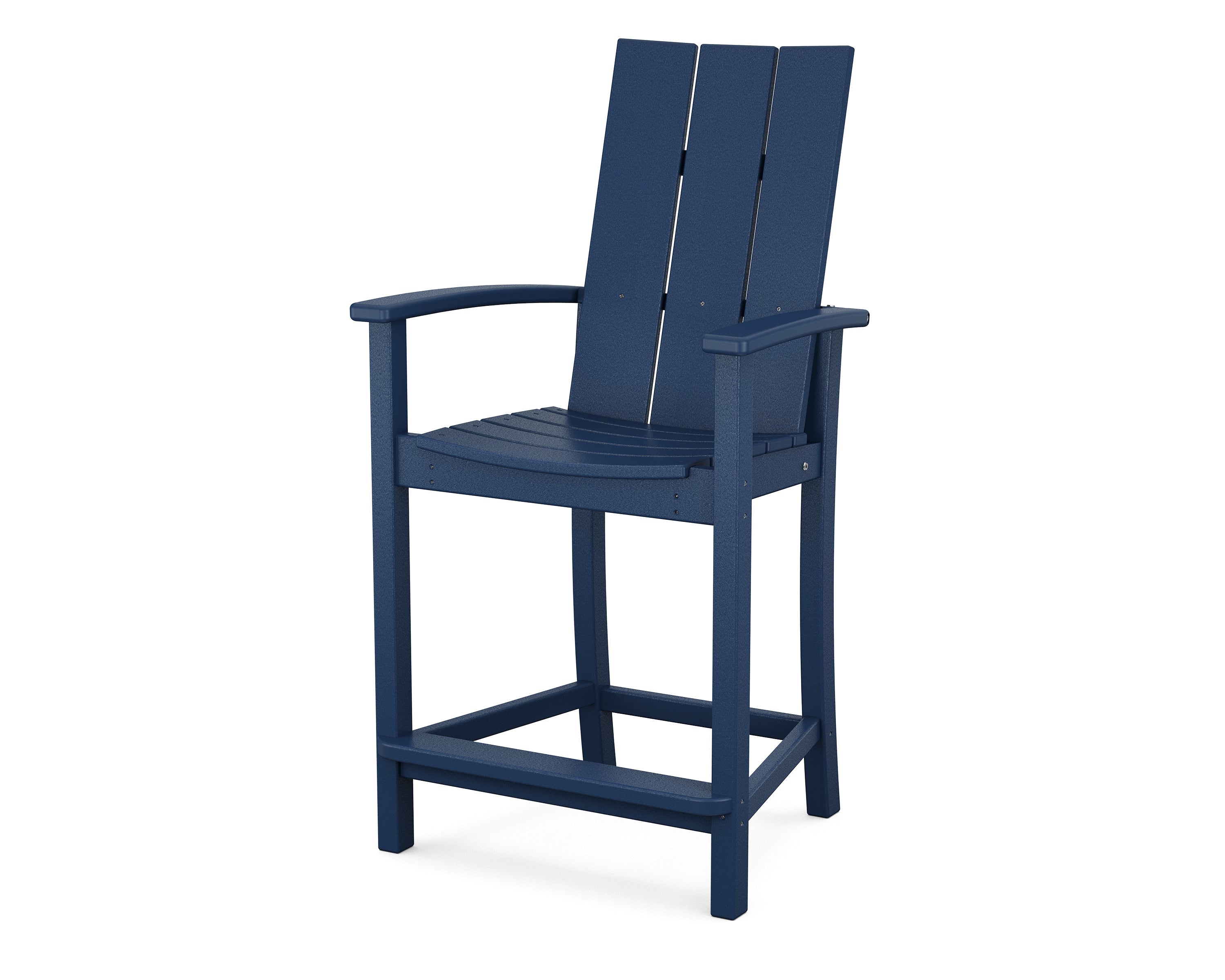 POLYWOOD Modern Adirondack Counter Height Chair - Durable Outdoor Bar Stool for Patio, Deck, Poolside & Garden - Weather-Resistant Poly Lumber Furniture