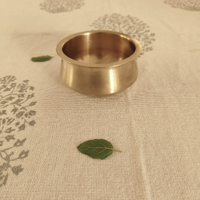 Premium Kansa Tulsi Serveware Handi - Traditional Indian Brass Cooking Pot for Serving Curry, Dal & Rice | Perfect for Home Dining, Festivals & Gifting