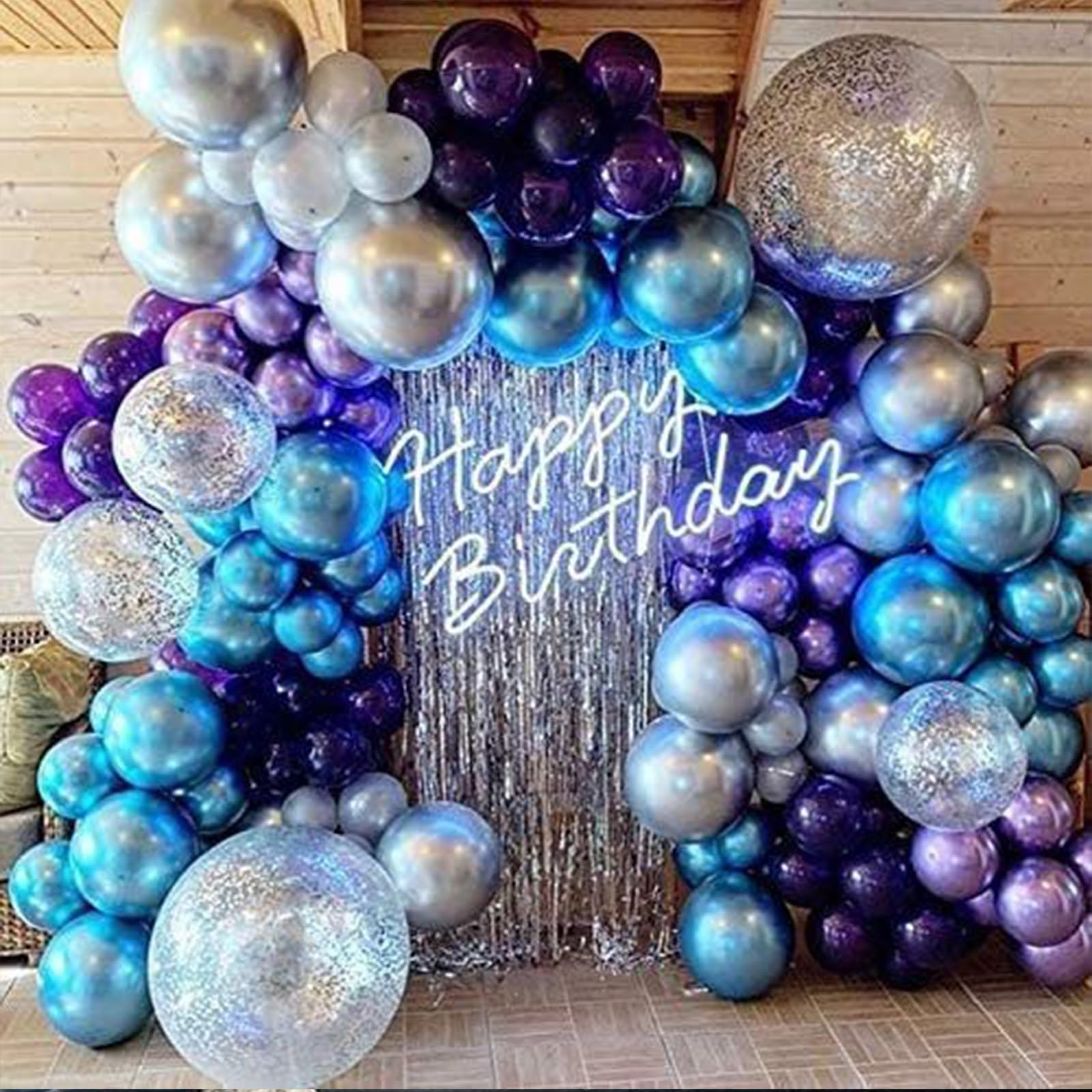 55pcs Galaxy Blue Metallic Black Purple Silver Latex Balloons - Outer Space Themed Party Decor for Kids, Boys, Astronaut Birthday, Baby Shower & Space-Themed Events