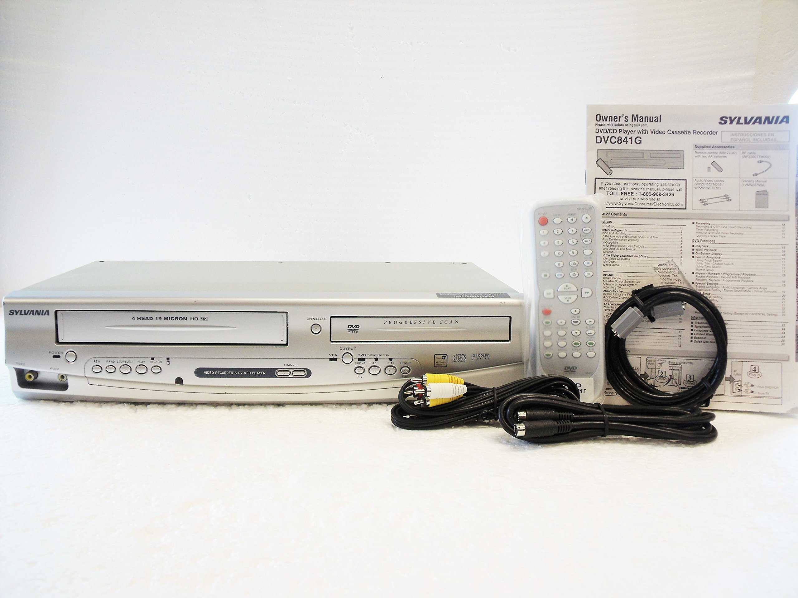 Sylvania DVC841G Progressive Scan DVD/VCR Combo Player - Home Theater Entertainment System for Movies & TV Shows | Electronics