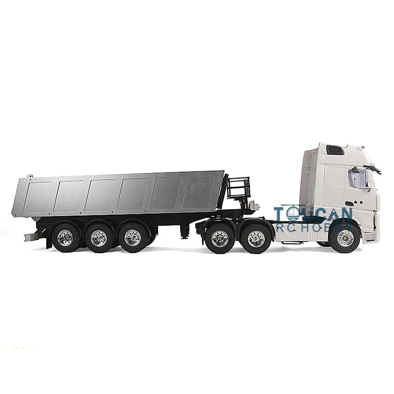 1/14 Scale 6x4 Metal RC Flatbed Lorry Trailer - Radio Controlled Dump Trailer Tractor Truck Kit for DIY Model Electric Vehicle | Perfect for Construction Site Play, RC Car Shows & Collector Displays