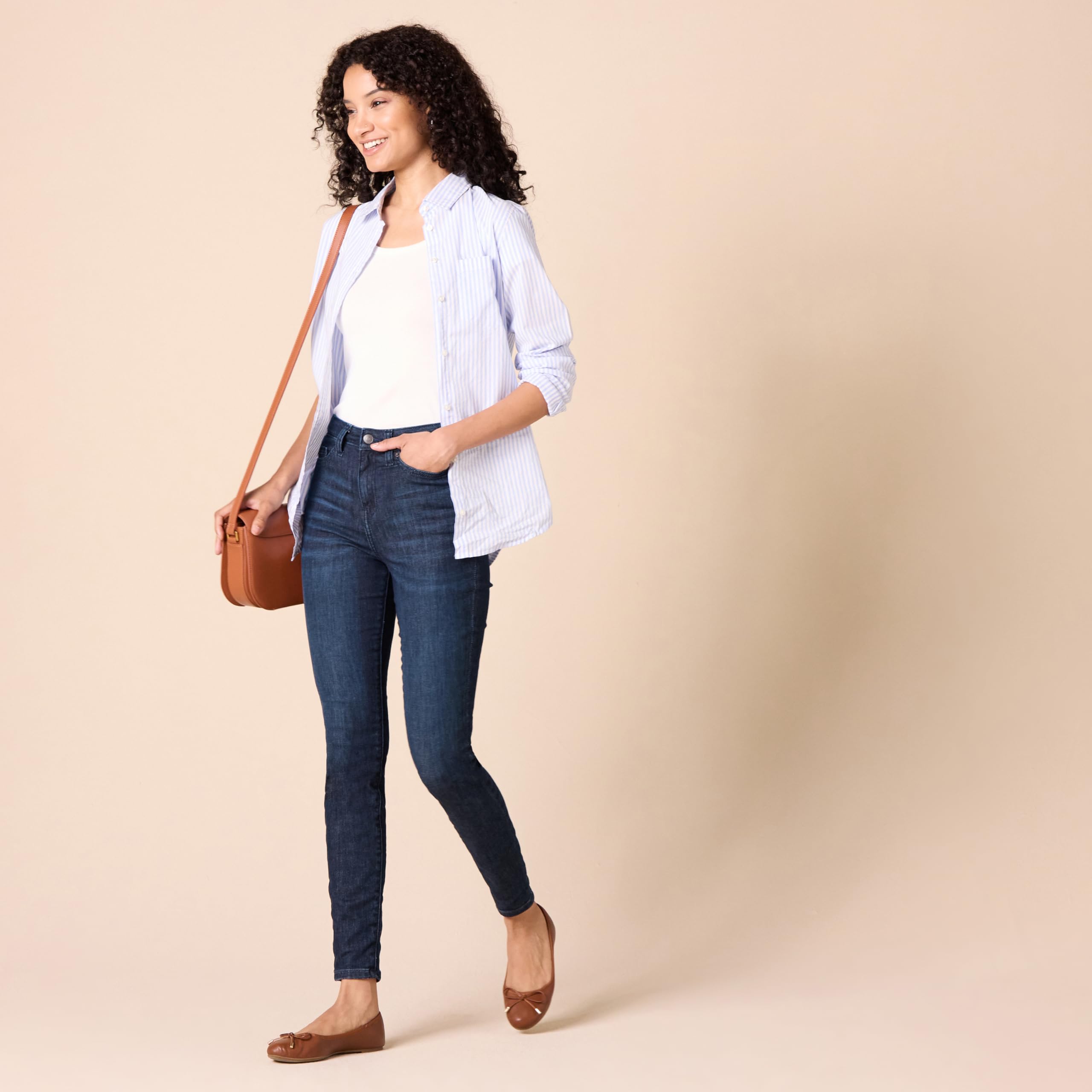 Amazon Essentials Women's High Waist Skinny Jeans - Stretchy Denim Pants for Everyday Comfort & Style | Perfect for Work, Casual Outings & Date Nights