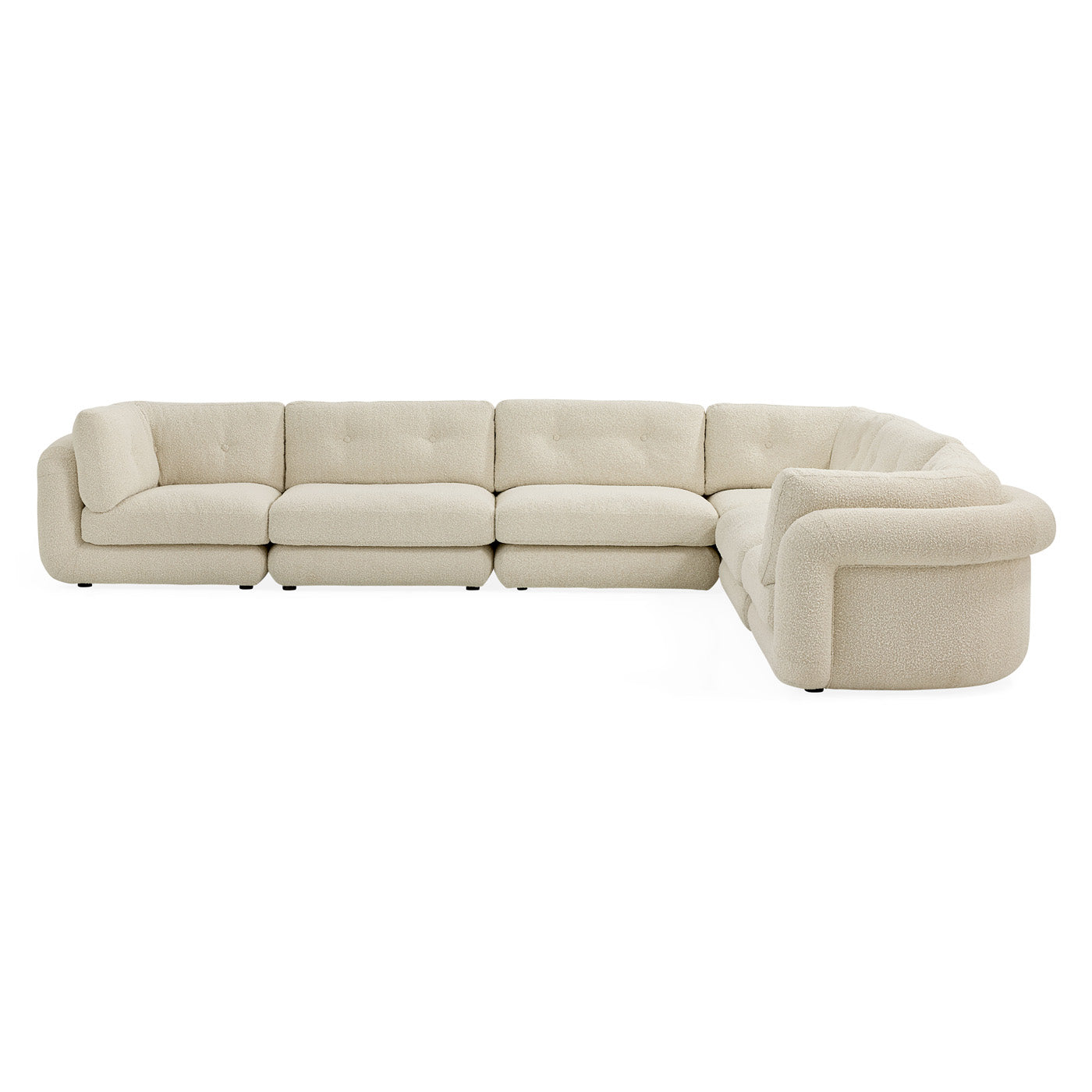 Pompidou 160 Modular Six-Piece Sectional Sofa Set - Modern L-Shaped Living Room Couch for Home, Apartment & Office Lounge