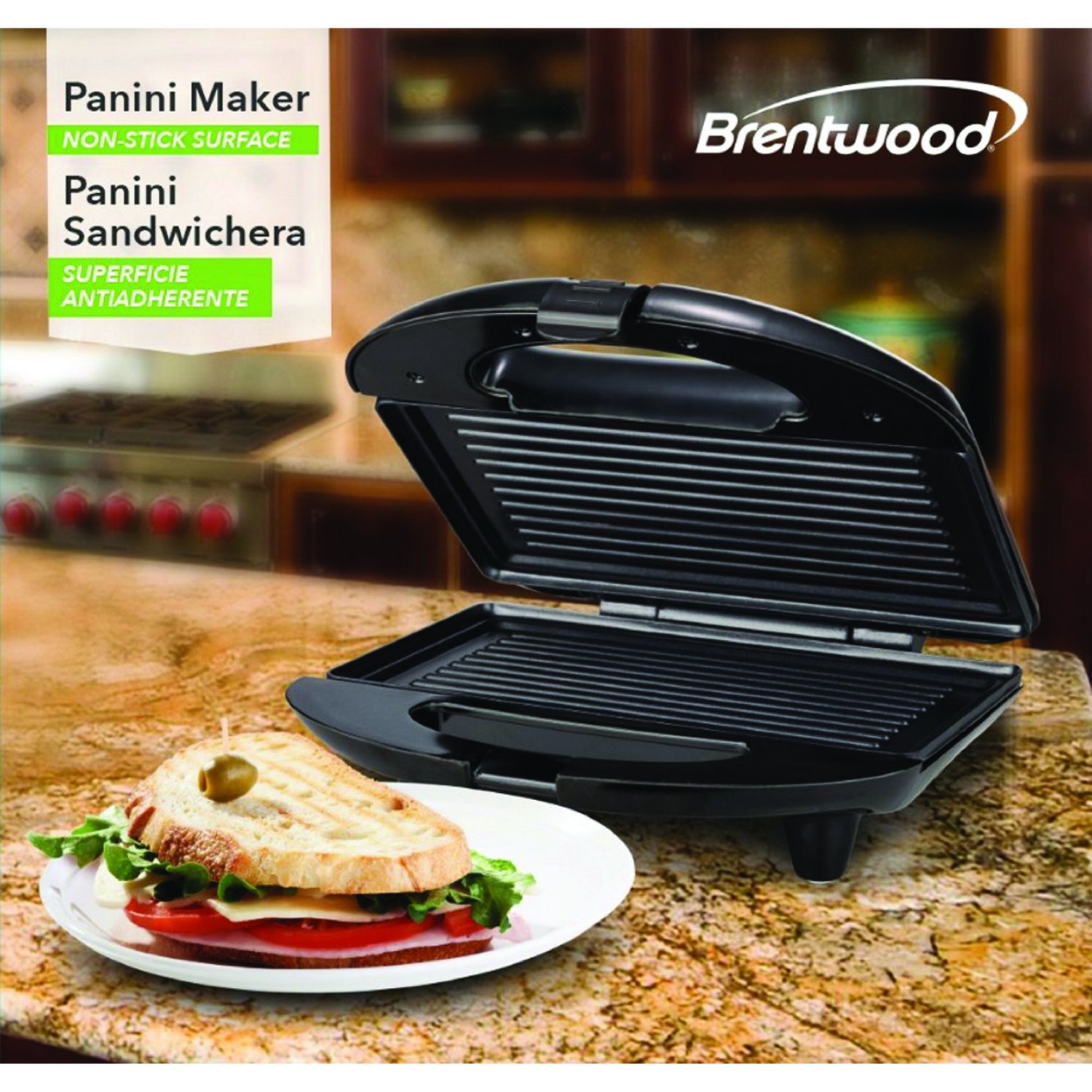 Brentwood Non-Stick Panini Press & Sandwich Maker - 9.75