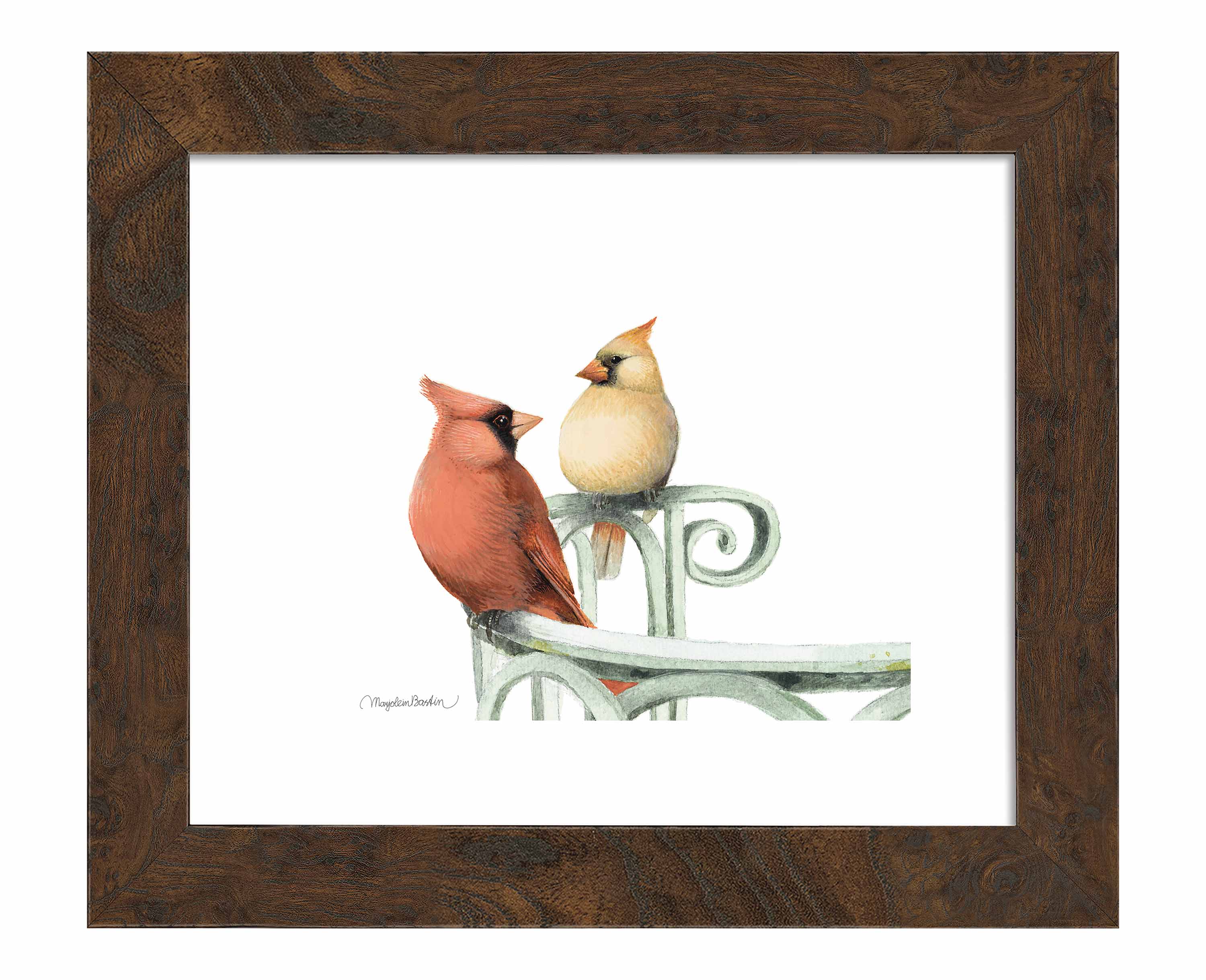 Cardinal Couple Art Prints - Handmade Bird Painting Wall Decor for Living Room, Bedroom & Office | Perfect Gift for Nature Lovers
