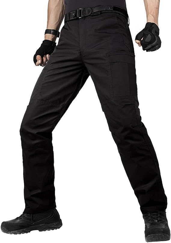 FREE SOLDIER Men's Tactical Cargo Pants - Water Resistant Ripstop Work Pants for Outdoor Hiking, Camping & Military Use - Lightweight Durable Men's Outdoor Pants for Work, Travel & Adventure Activities