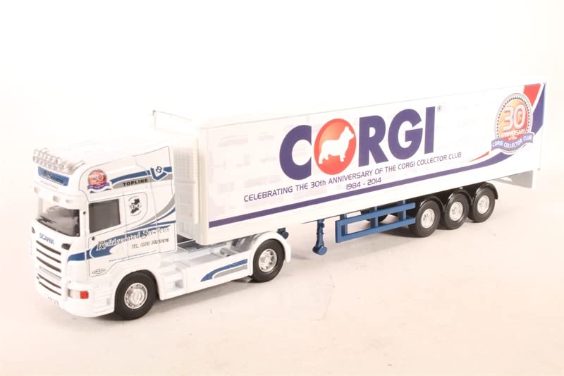 Scania R & Fridge Trailer 1/76 Diecast Truck Model - Corgi 30th Anniversary Limited Edition Pre-Built Collectible | Perfect for Truck Enthusiasts, Display Cases & Model Collections