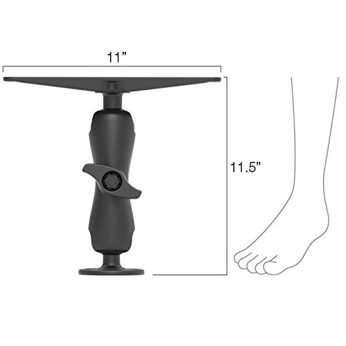 RAM Mounts Large Marine Electronics Mount RAM-D-111U with Medium Arm - Compatible with Garmin, Lowrance, Humminbird & More - Perfect for Boating, Fishing, and Marine Navigation
