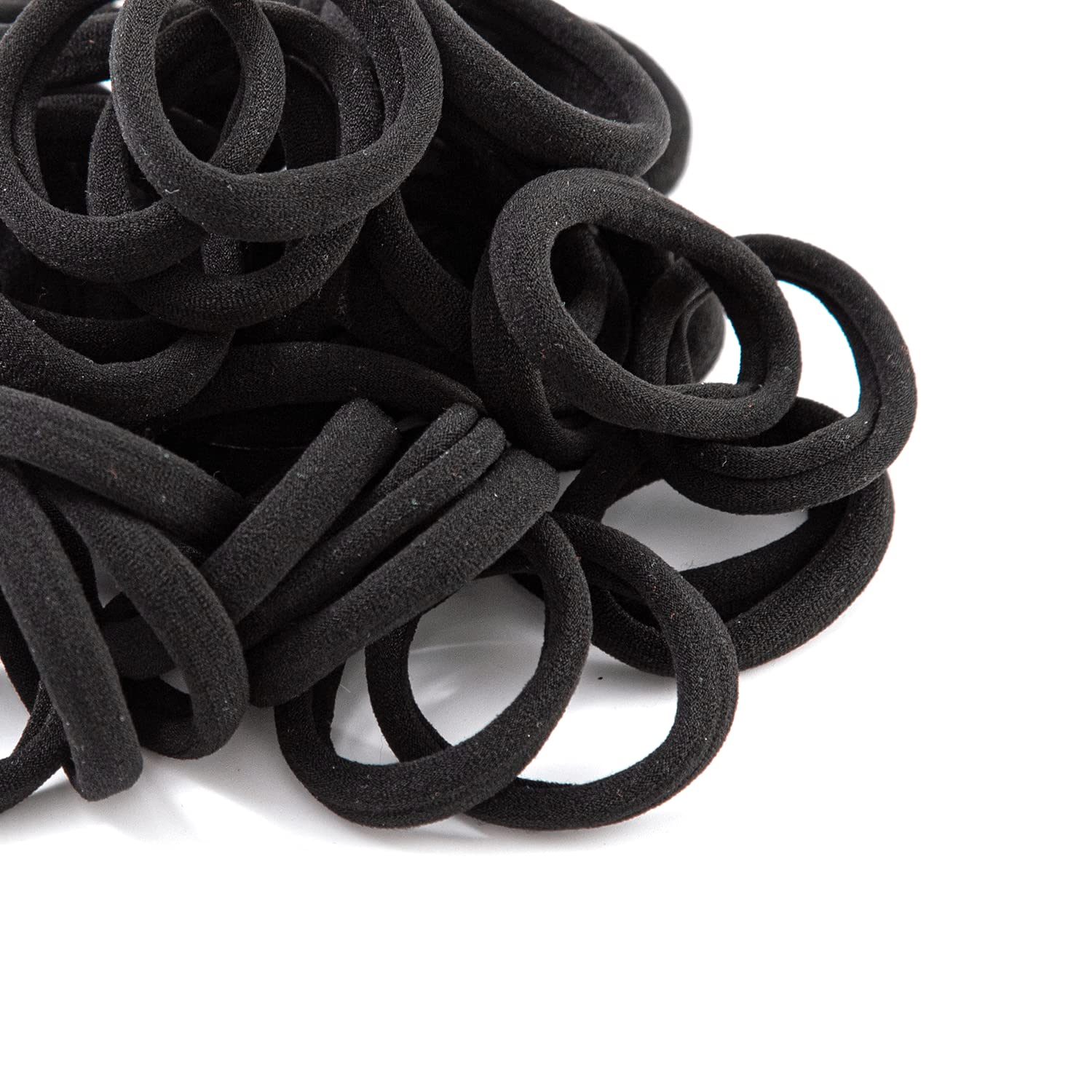 ZBORH 100PCS Black Seamless Hair Ties for Women - No Damage Elastic Ponytail Holders for Thick Hair - Perfect for Workouts, Office, and Everyday Styling