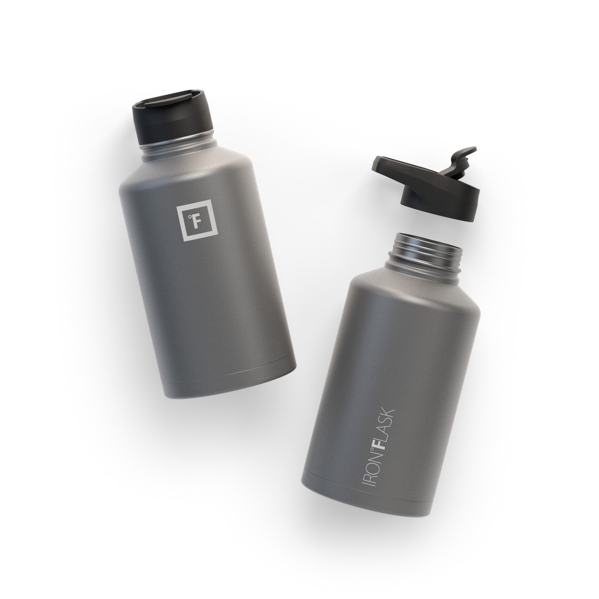 64 Oz Wide Mouth Water Bottle with Spout Lid - Leakproof Stainless Steel Insulated Water Bottle for Gym, Hiking & Outdoor Activities