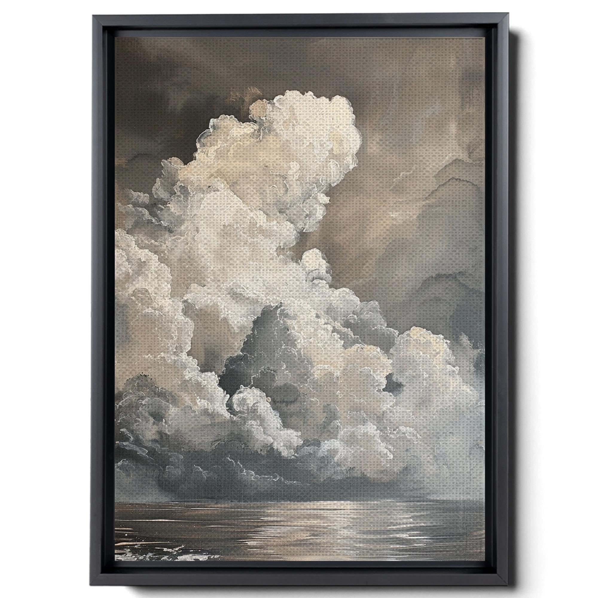 Vintage Lake Landscape Wall Art - Nature Mountain Retro Painting - Scenic Wall Decor for Bedroom, Living Room & Kitchen - Perfect for Farmhouse, Cabin & Coastal Home Decor