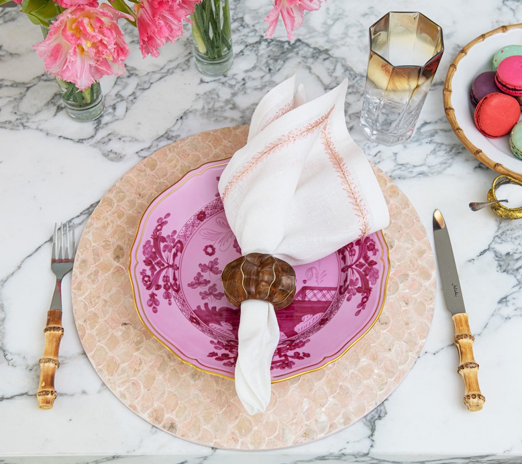 Blush Pink Camellia Placemats Set of 4 - Elegant Floral Table Mats for Dining, Kitchen Decor, Party & Wedding Table Setting