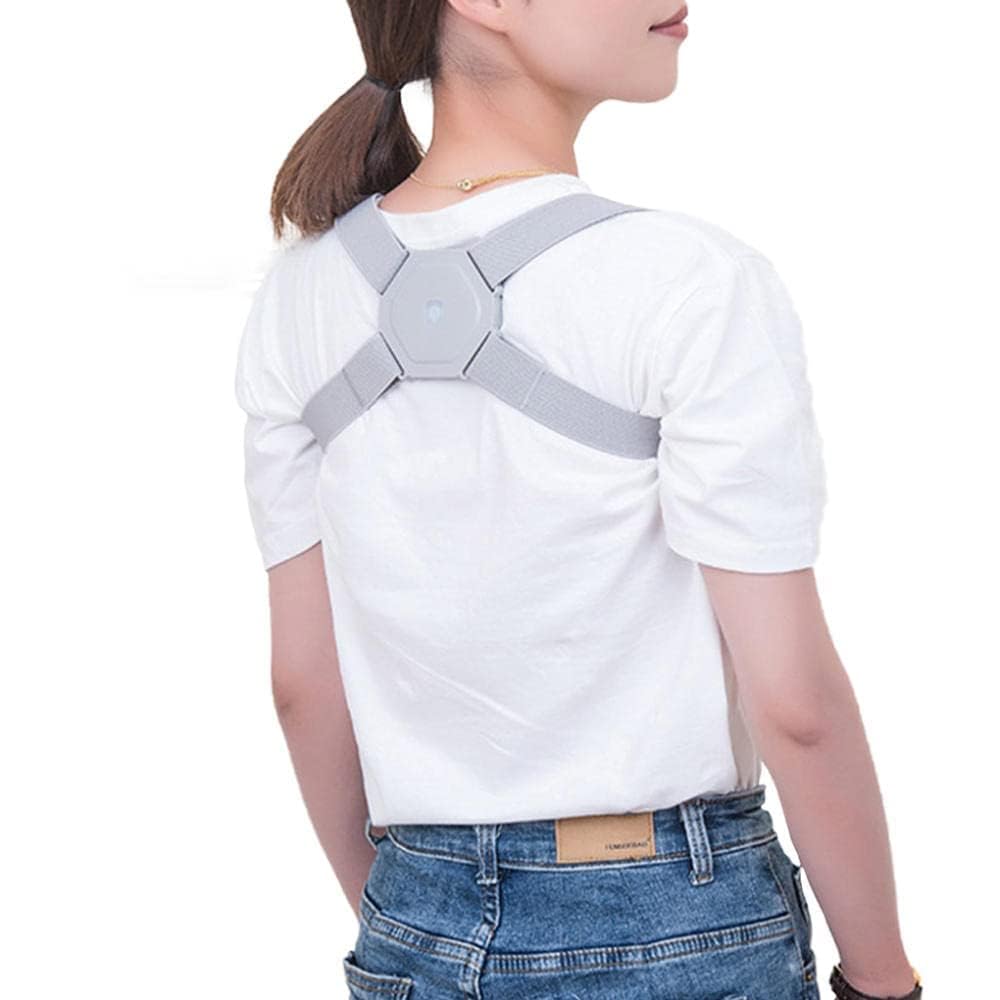 Adjustable Posture Corrector for Adults & Kids - Rechargeable Vibrating Back Strap with Alarm - Improve Posture & Reduce Back Pain - Perfect for Office Work, Gaming & Studying