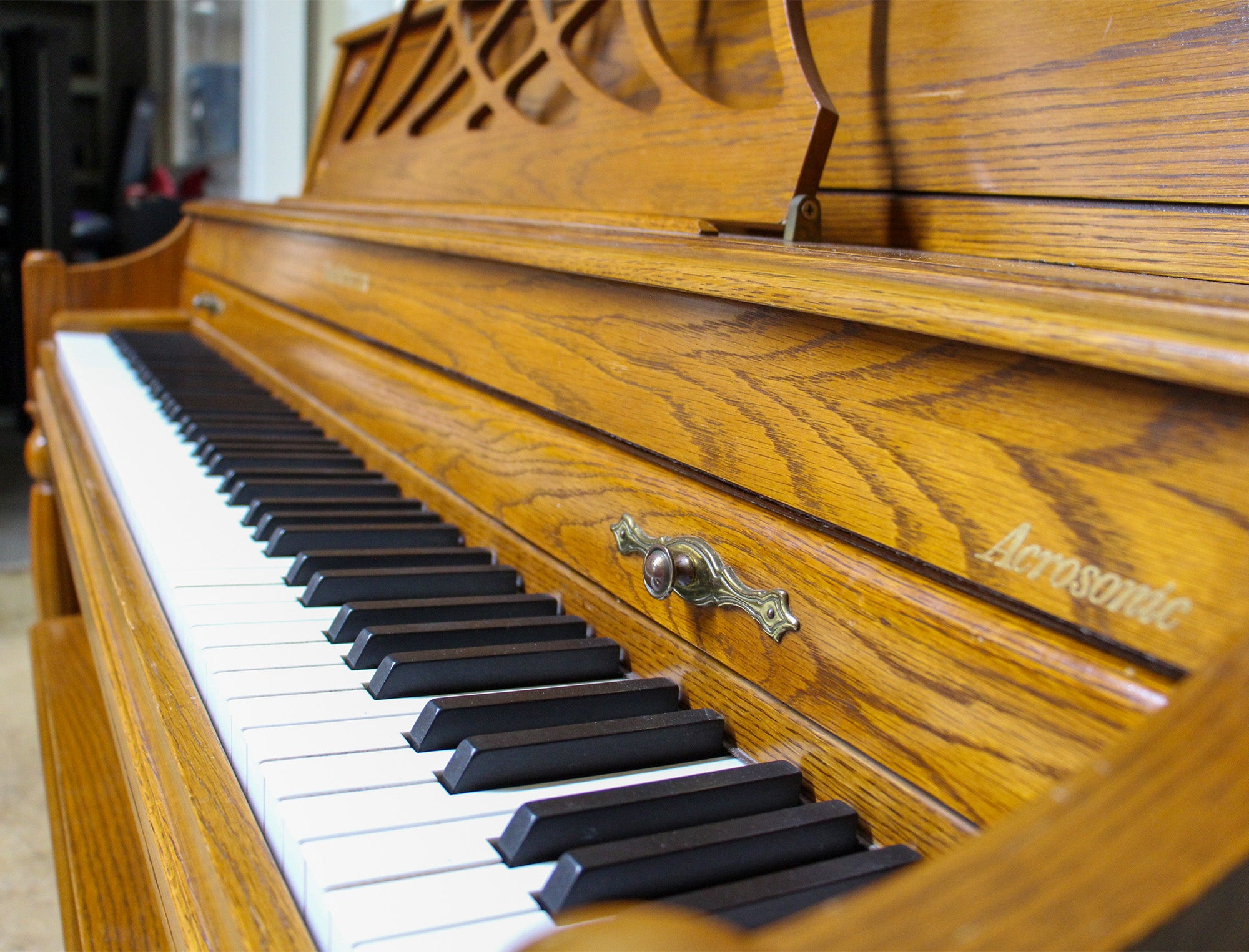 Baldwin 48 Acrosonic Oak Console Piano - Premium Upright Piano for Home, Studio & Performance | Perfect for Beginners & Professionals | Classic Oak Finish