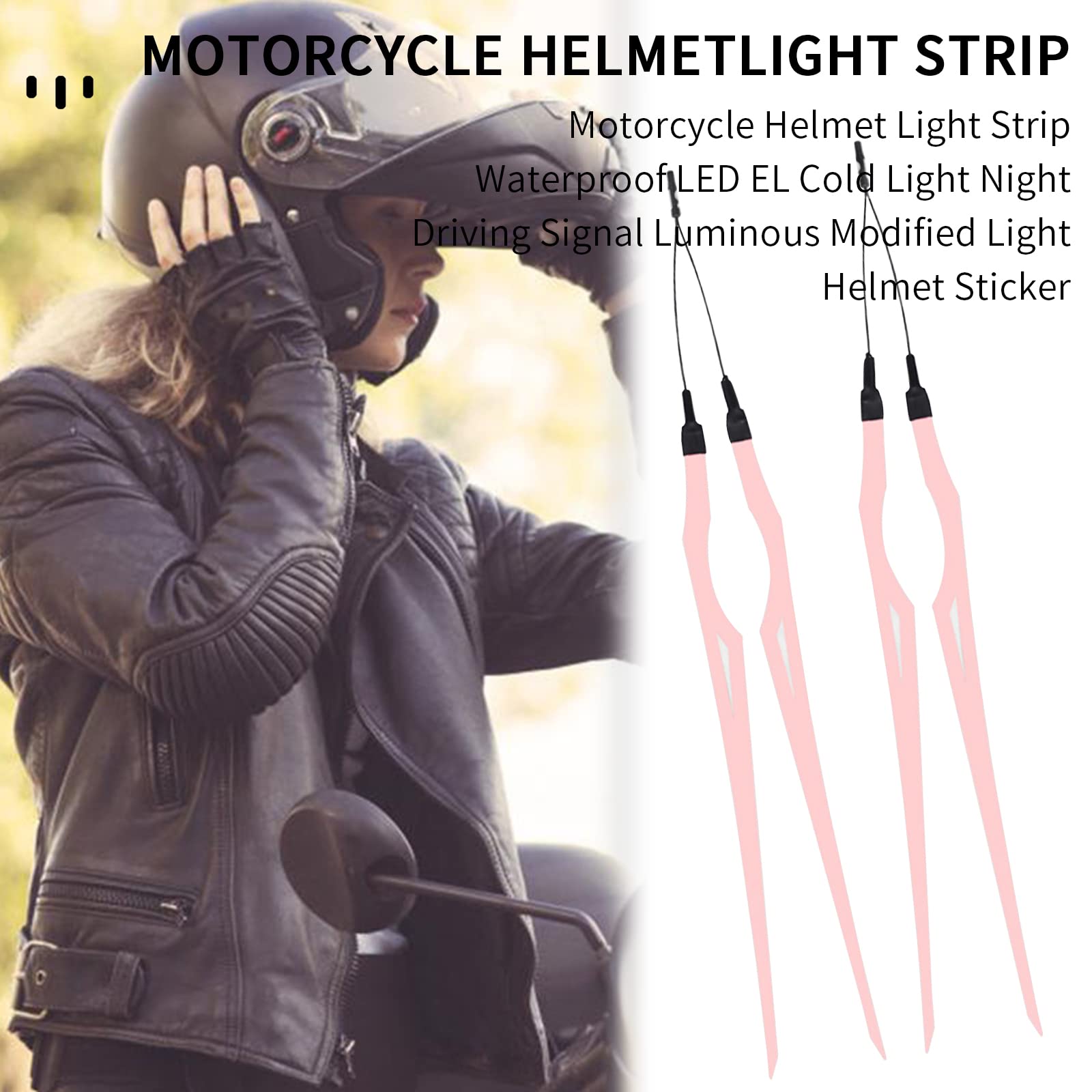 USB Rechargeable Motorcycle Helmet Light - 3 Mode Cold LED Strip for Night Riding Safety, Waterproof Bike Helmet Signal Light (White) | Perfect for Night Cycling, Motorcycle Commuting & Road Safety Visibility