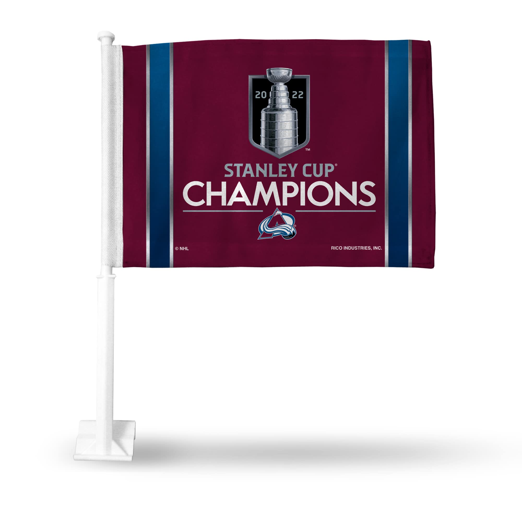 NHL Colorado Avalanche 2022 Stanley Cup Champions Car Flag - 16x19 Inch for Cars & Trucks - Game Day Decor