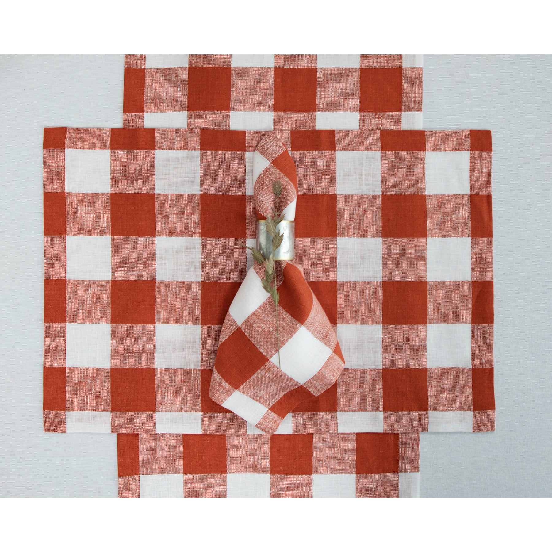 Buffalo Check Cotton Placemats Set of 4 - Rustic Farmhouse Table Decor for Dining Room, Kitchen, and Holiday Gatherings