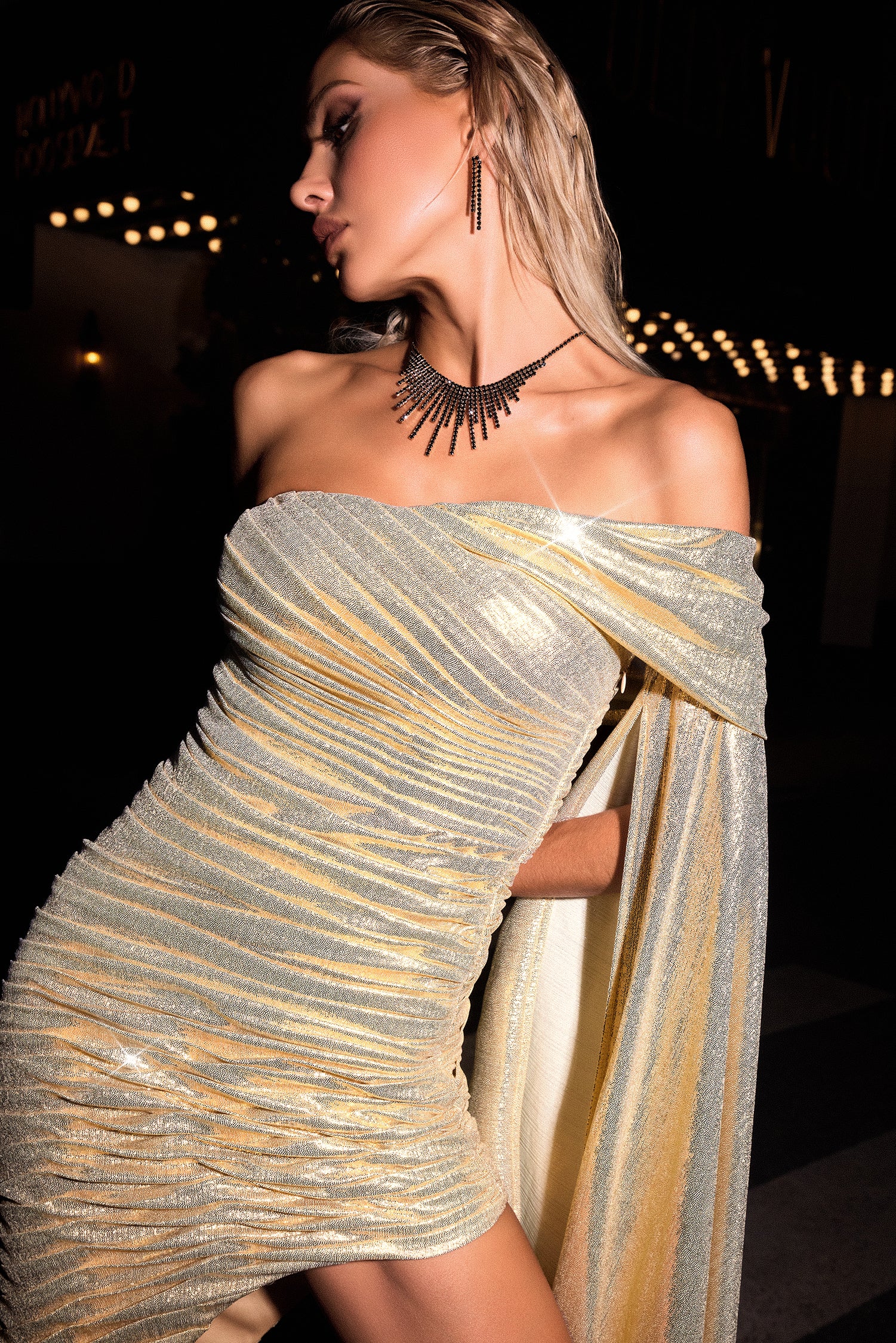 Elegant Marlene Asymmetric Midi Dress for Women - Flowy A-Line Party & Cocktail Dress for Evening Events, Date Night & Special Occasions