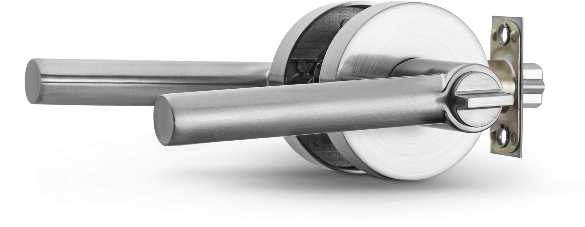 Berlin Modisch Satin Nickel Entry Lever Door Handle & Single Cylinder Deadbolt Lock Set - Heavy Duty for Front Doors & Offices (Right/Left Handed) | Secure Home & Commercial Access Solution