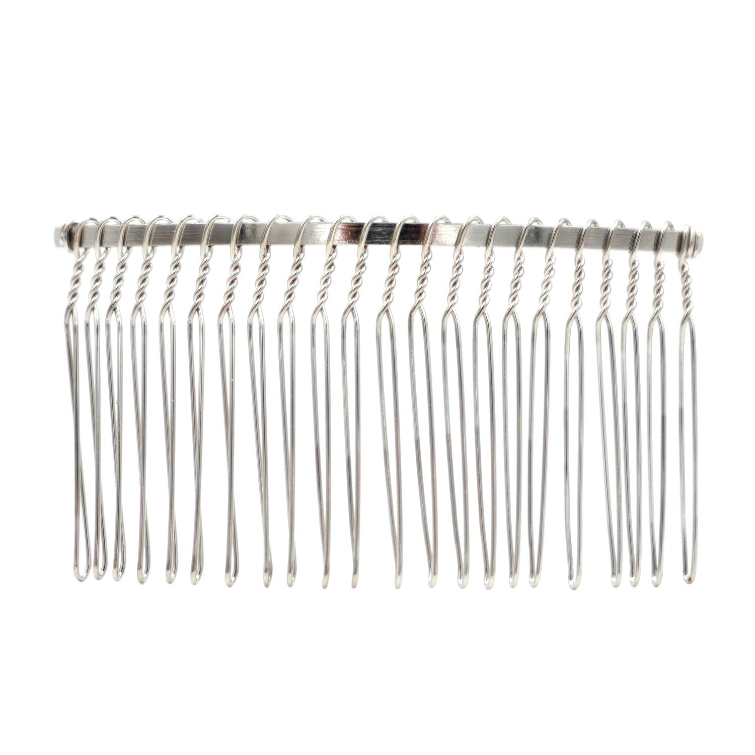 Honbay 6PCS Silver Hair Clips for Women - Elegant Metal Wire Hair Combs with 22 Teeth for Bridal, Wedding, Veil & DIY Hairstyles - Perfect for Prom, Parties & Special Occasions