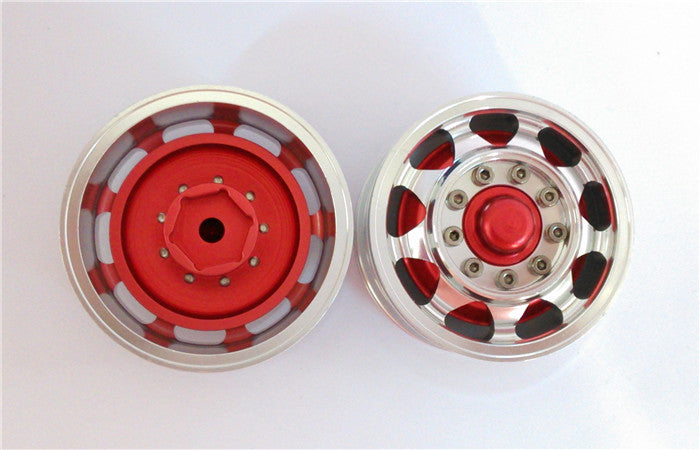 1/14 Scale Metal Rear Wheel Hub with Wide Tires & Sponges for RC Tractor Truck, Dumper - DIY Remote Control Hobby Model Parts | Perfect for Off-Road RC Vehicles, Construction Site Play & Model Collection