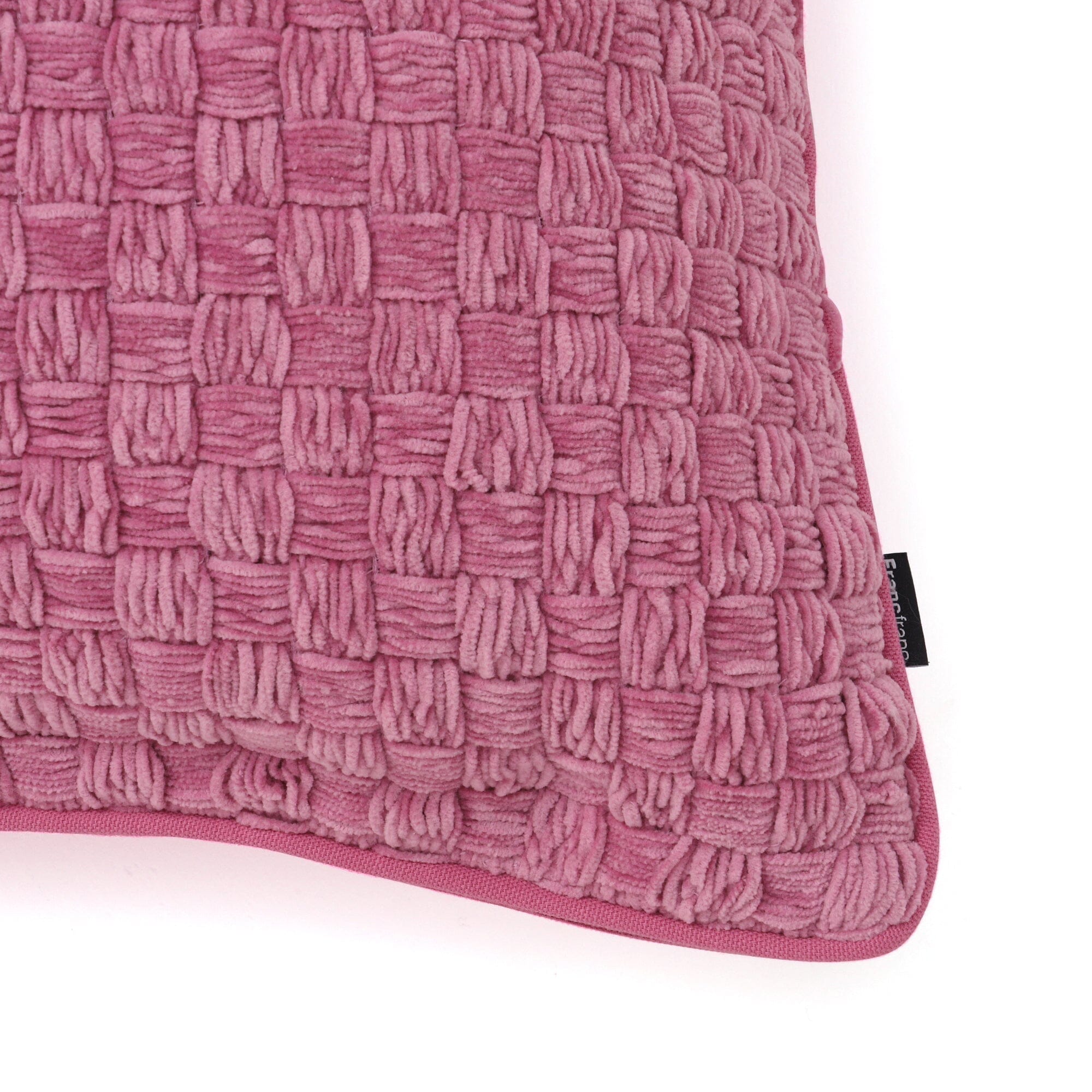 Soft Chenille Weave Cushion Cover 18x18 Inches Pink - Cozy Home Decor for Sofa, Bed, Living Room & Nursery
