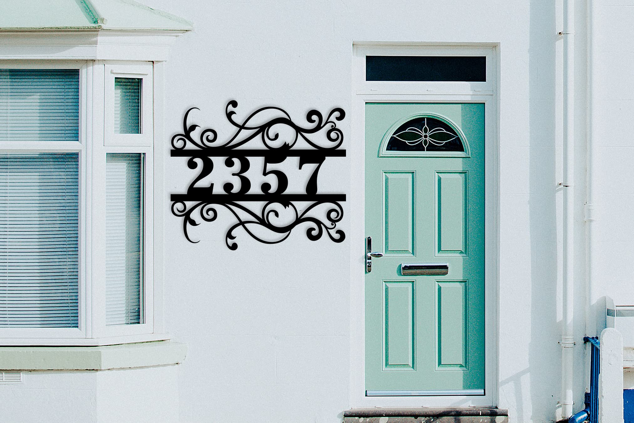 Personalized Modern Metal House Numbers for Outside - Custom Address Plaque Sign for Yard & Home - Horizontal Design - Perfect for Front Door, Mailbox & Curb Appeal